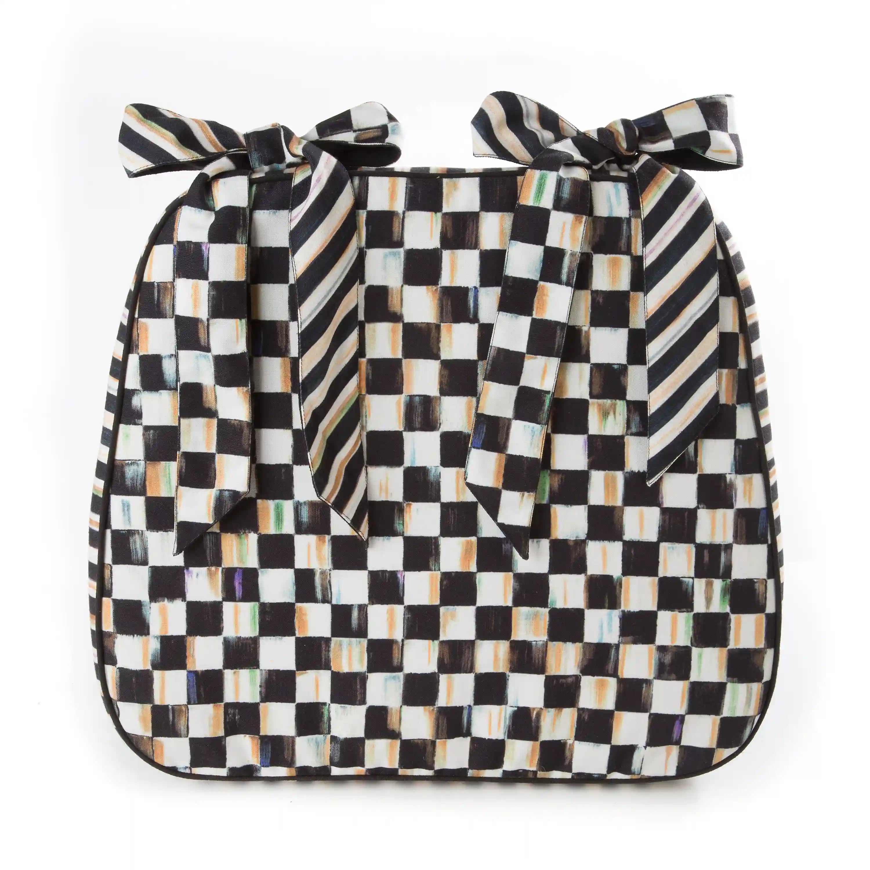 Mocha Check Chair Cushion