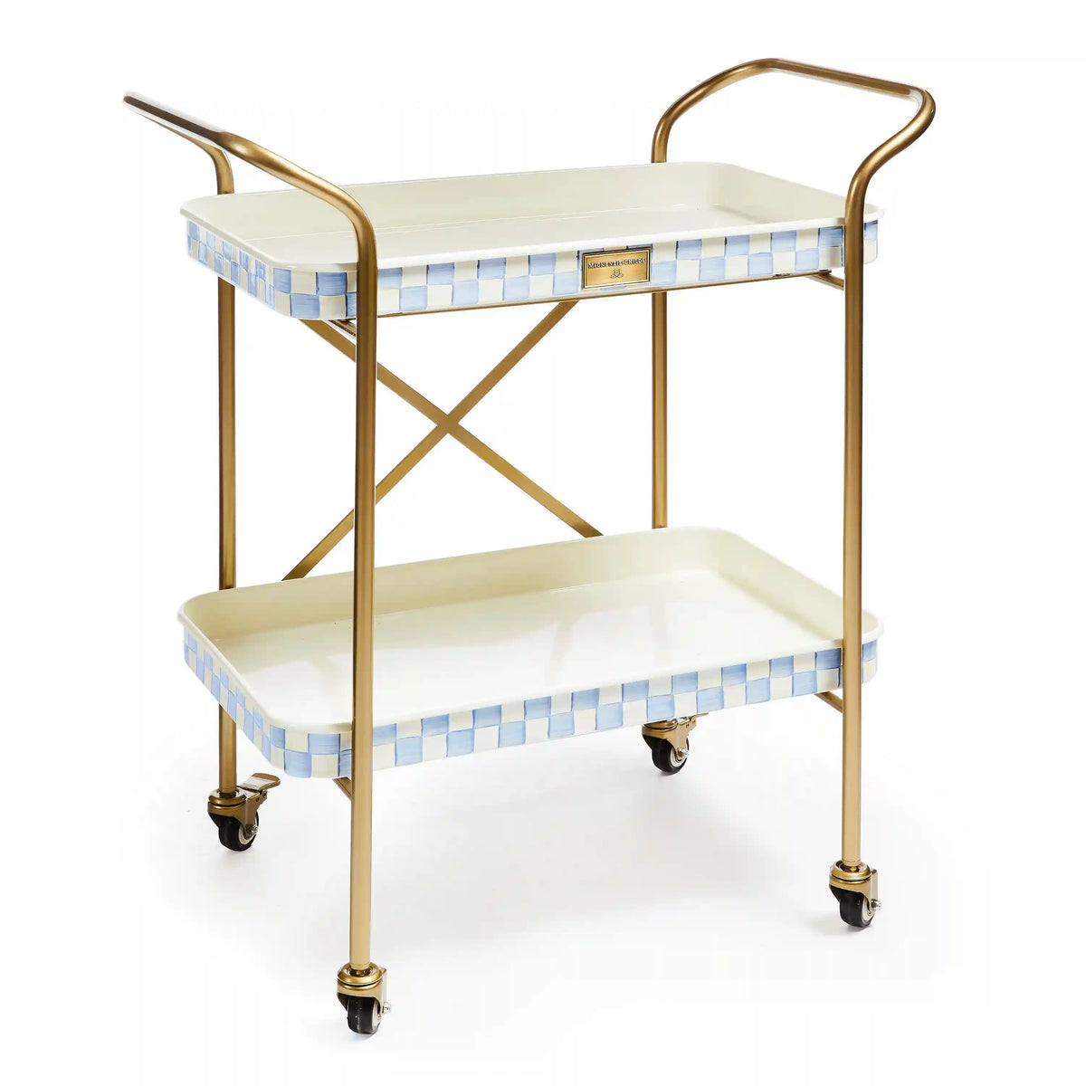 Rosy Check 3-Tier Kitchen Cart