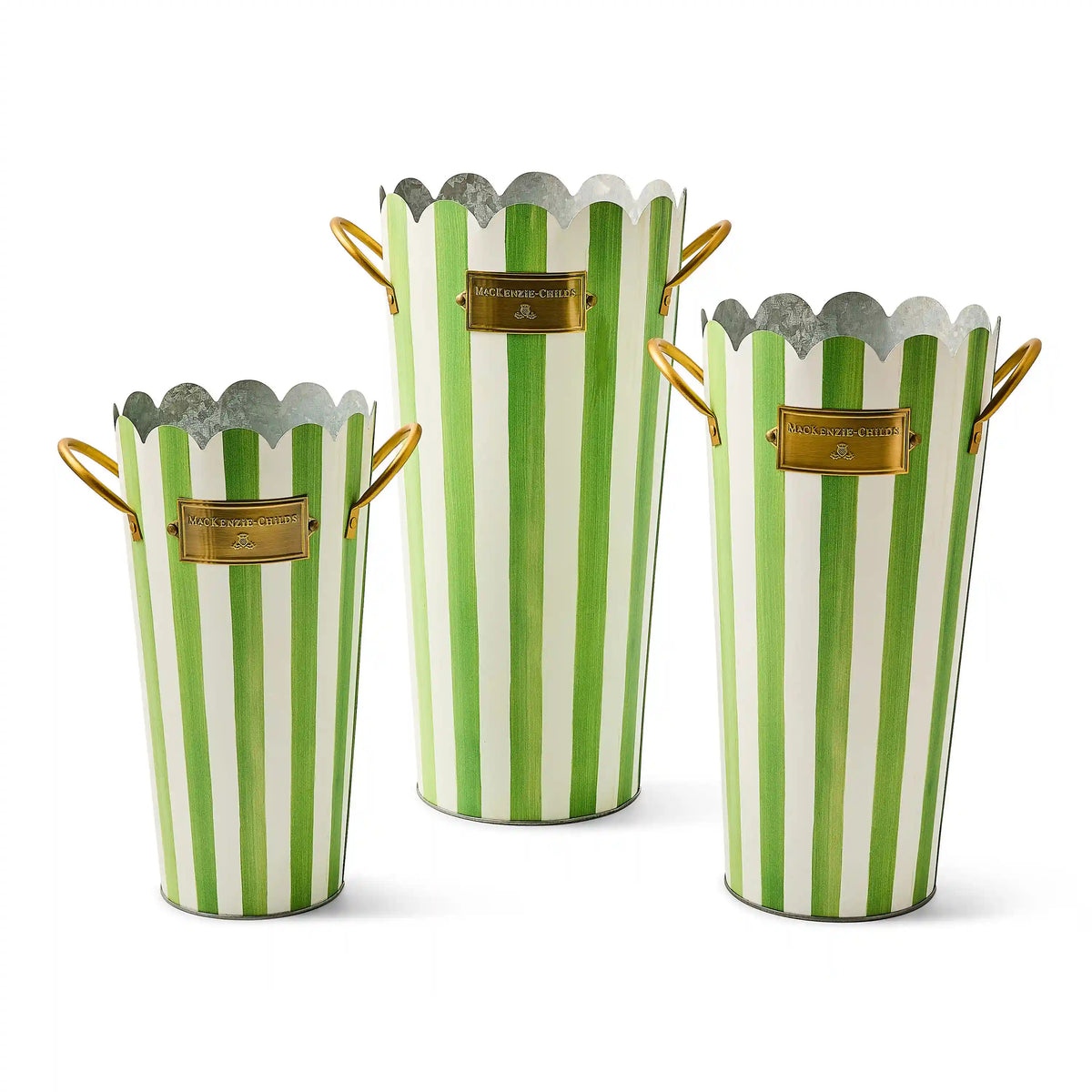 Courtly Stripe Flower Buckets, Set of 3