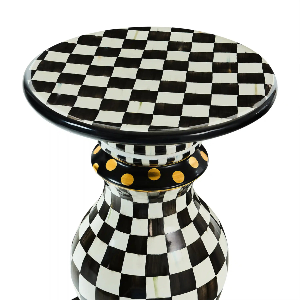 Mocha Check Ceramic Pedestal Table Base