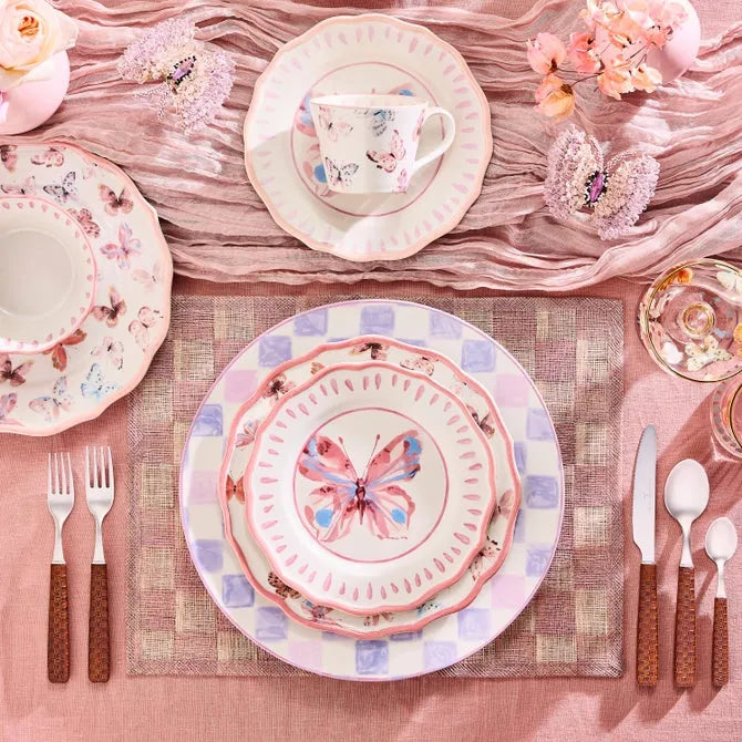 Lilac Check Round Platter