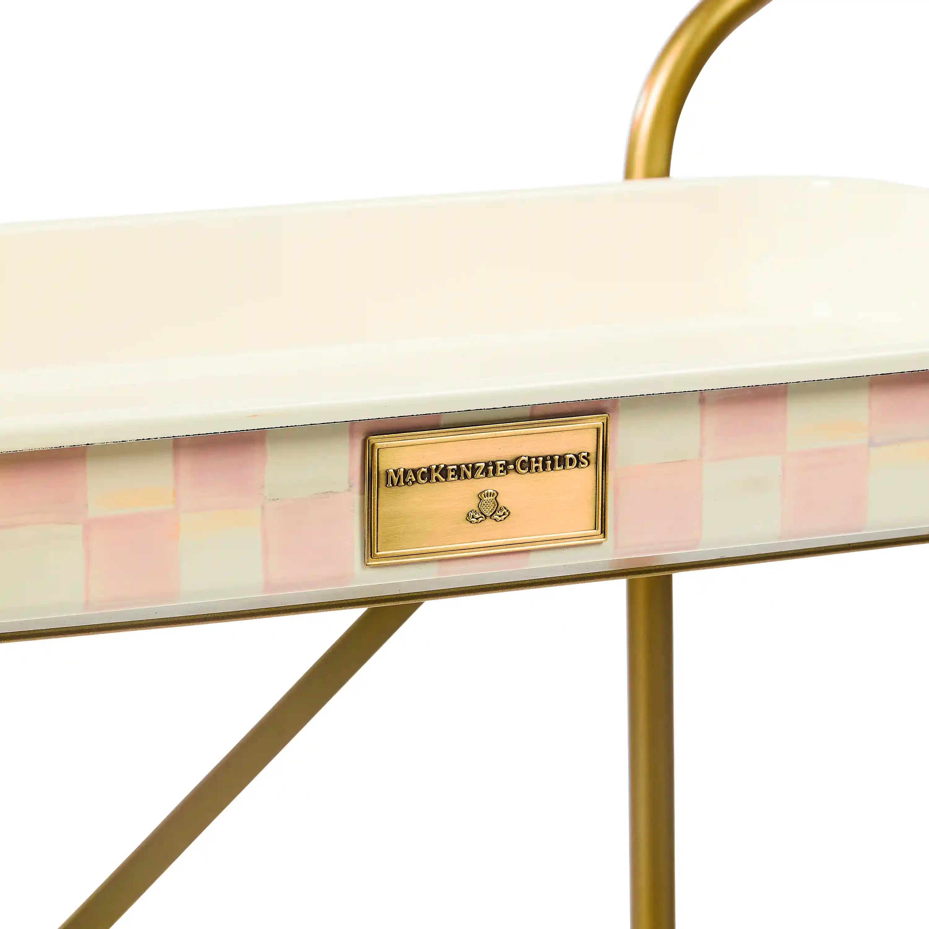 Rosy Check 3-Tier Kitchen Cart