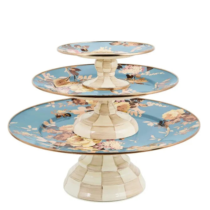 Wild Rose Slate Small Pedestal Platter