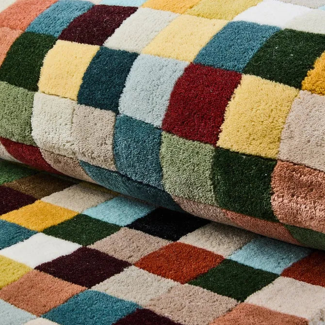 Multicolor Checkerboard 5' x 8' Rug