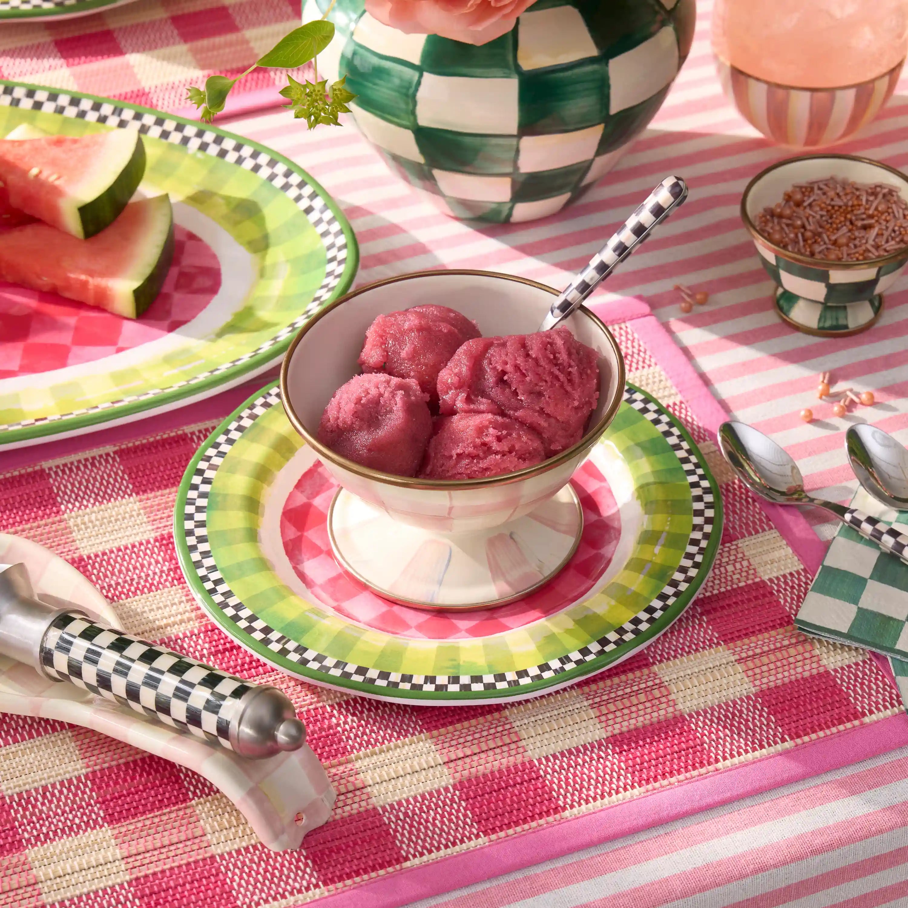 Mocha Check Ice Cream Dish