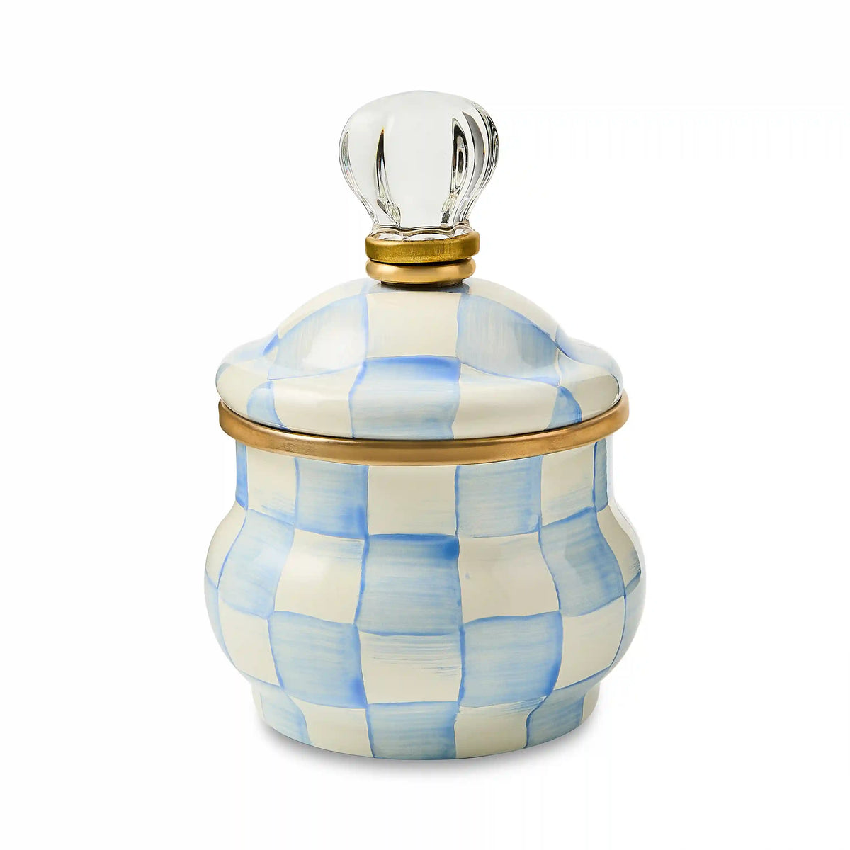 Mocha Check Lidded Sugar Bowl