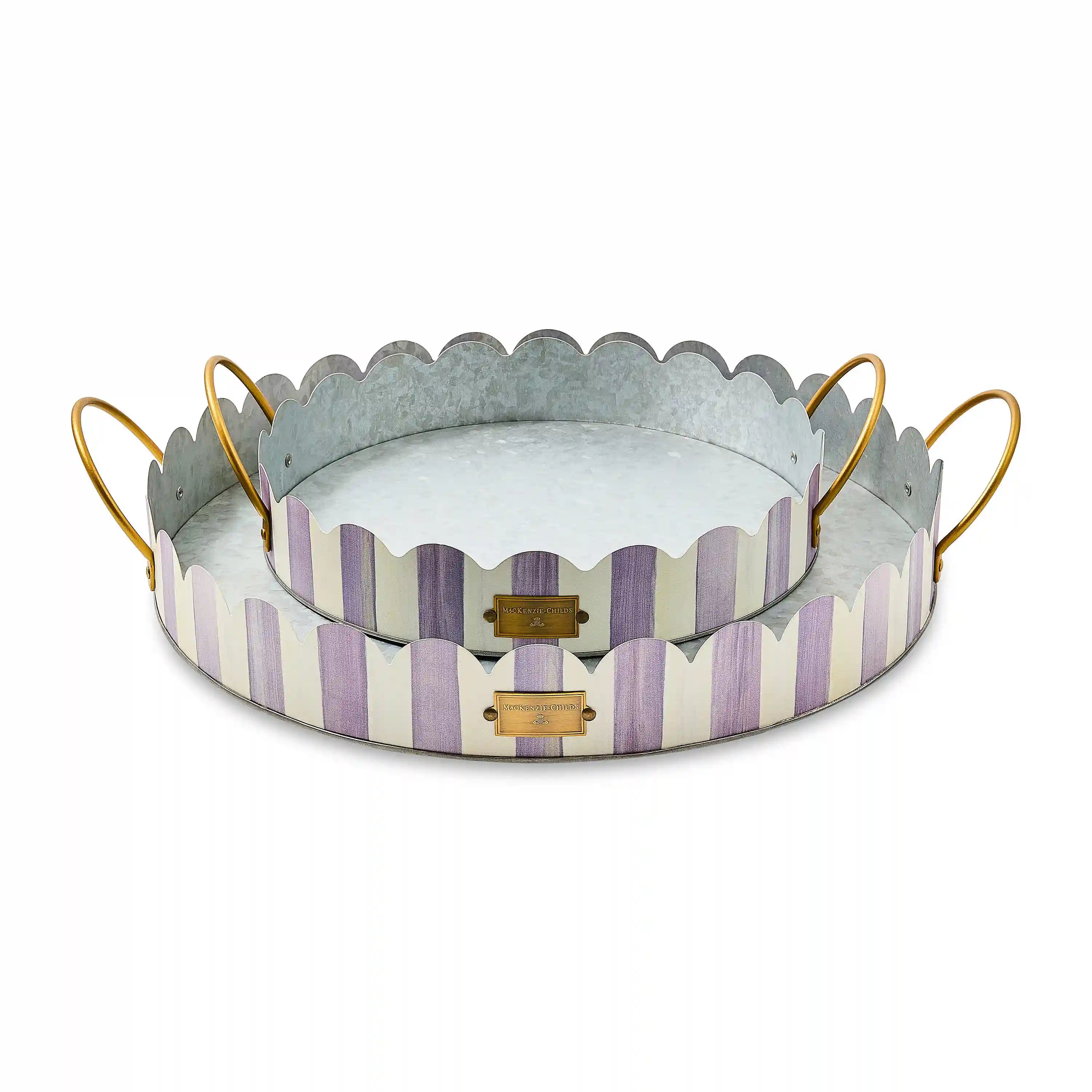Spectator Galvanized Serving Trays, Set of 2