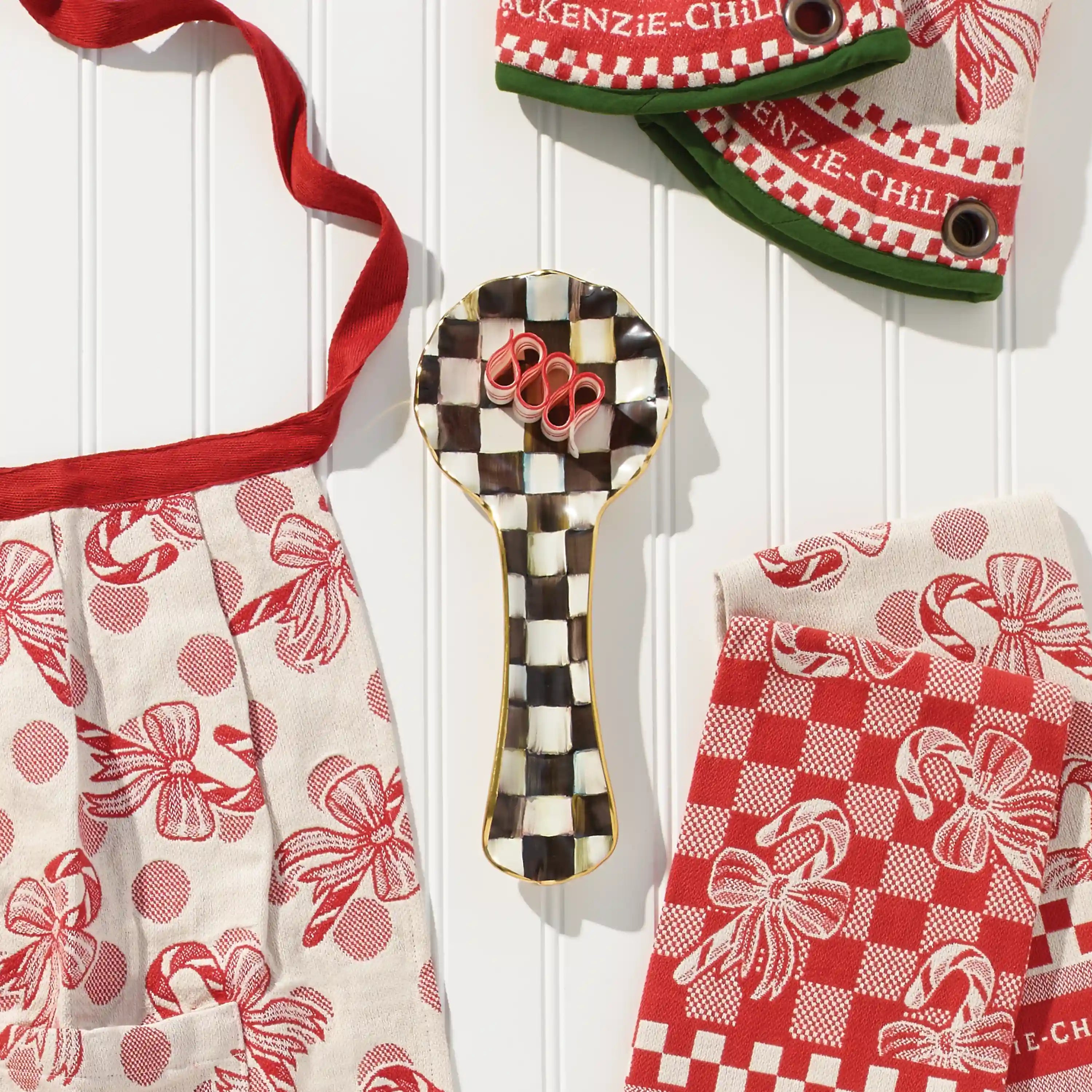 Sterling Check Ceramic Spoon Rest