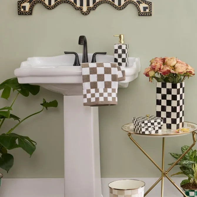 Mocha Check Hand Towel