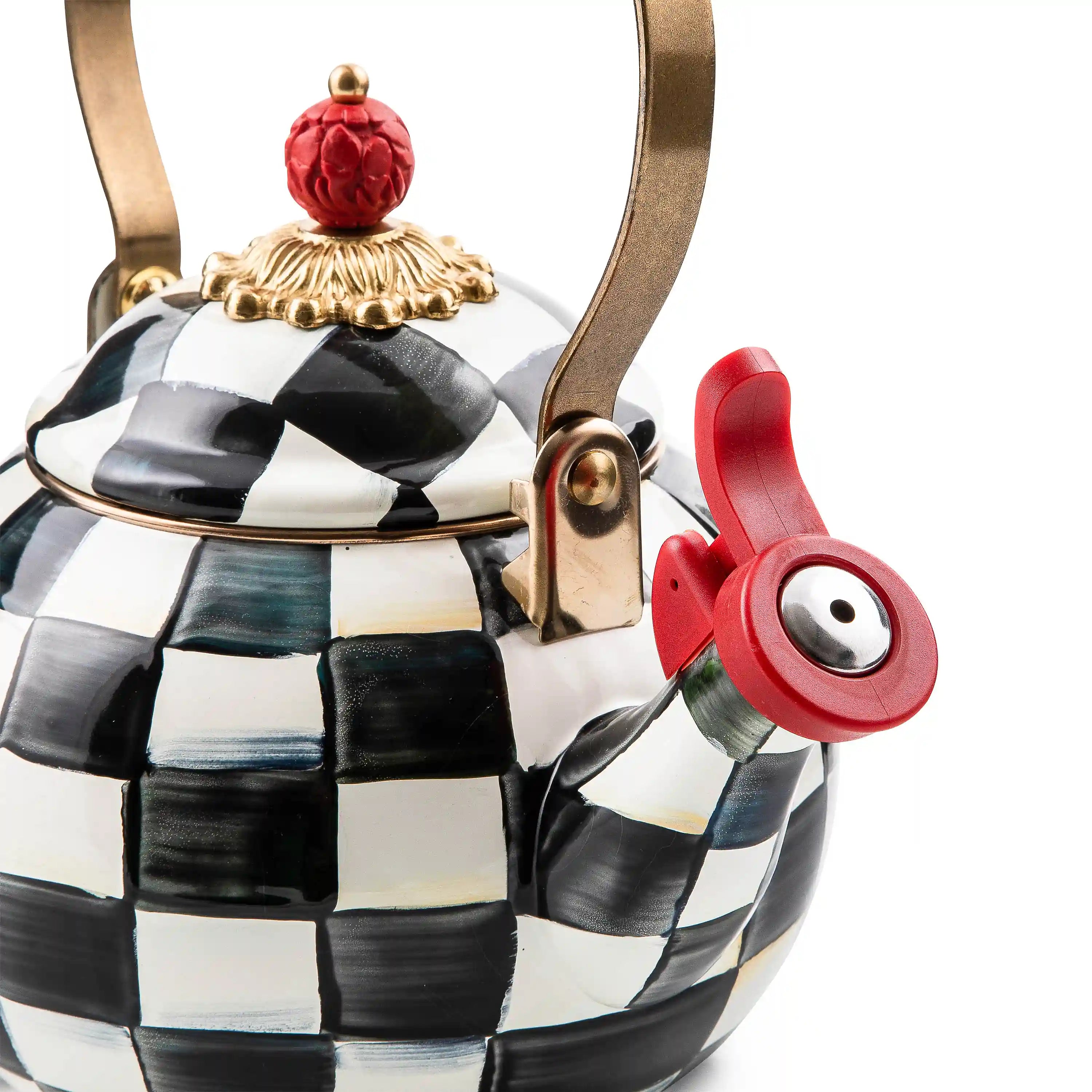 Violet Check Whistling Tea Kettle