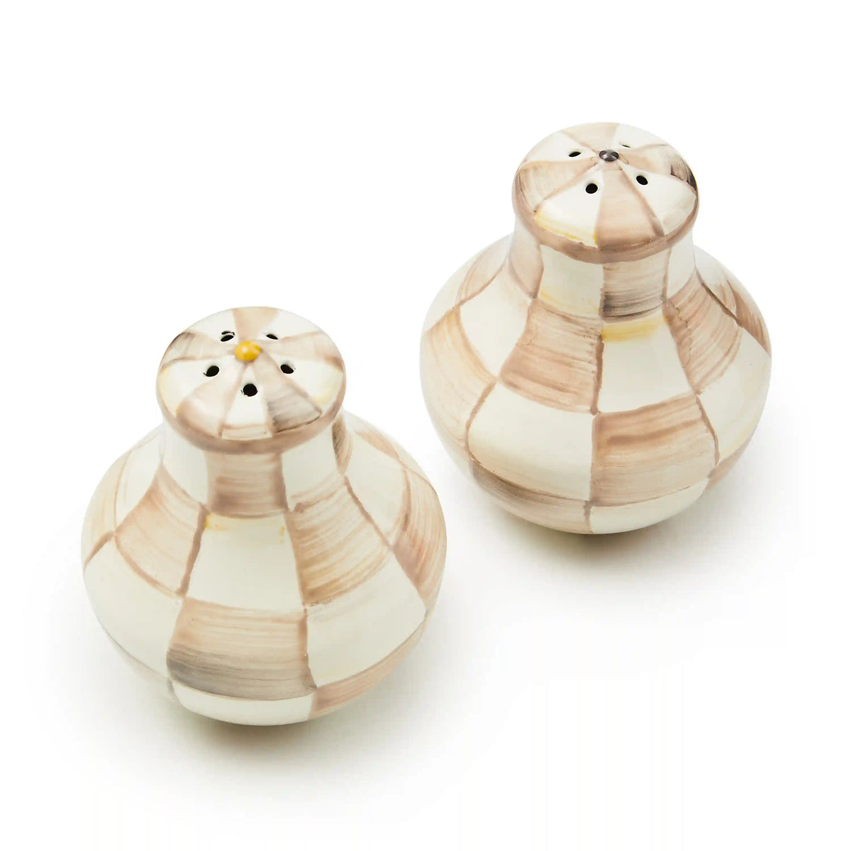 Emerald Check Salt & Pepper Shakers