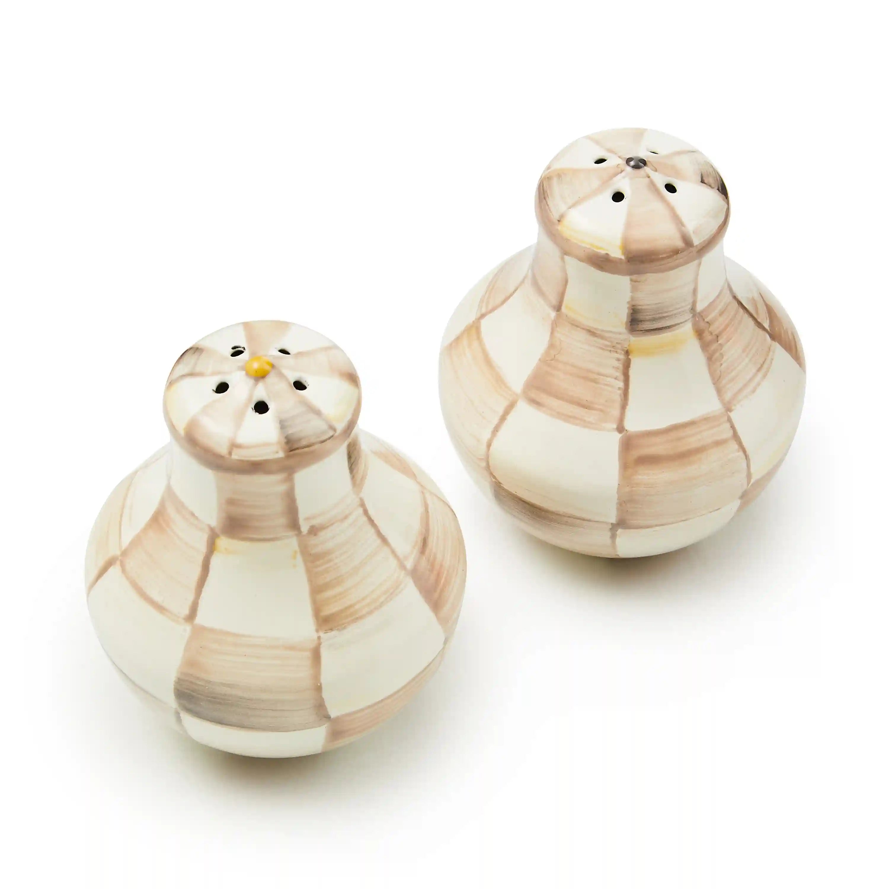 Sterling Check Salt & Pepper Shakers