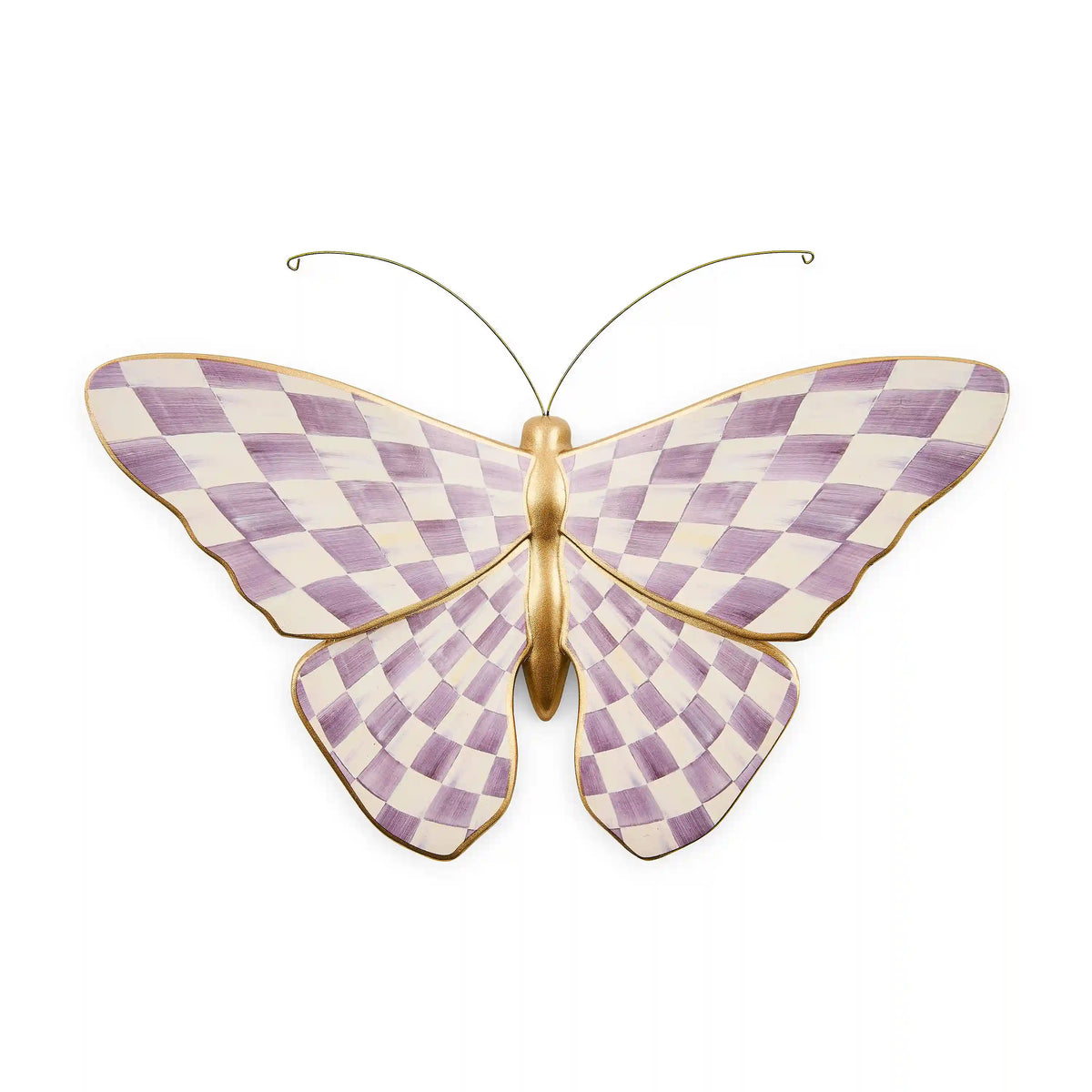 Violet Check Butterfly Wall Decor
