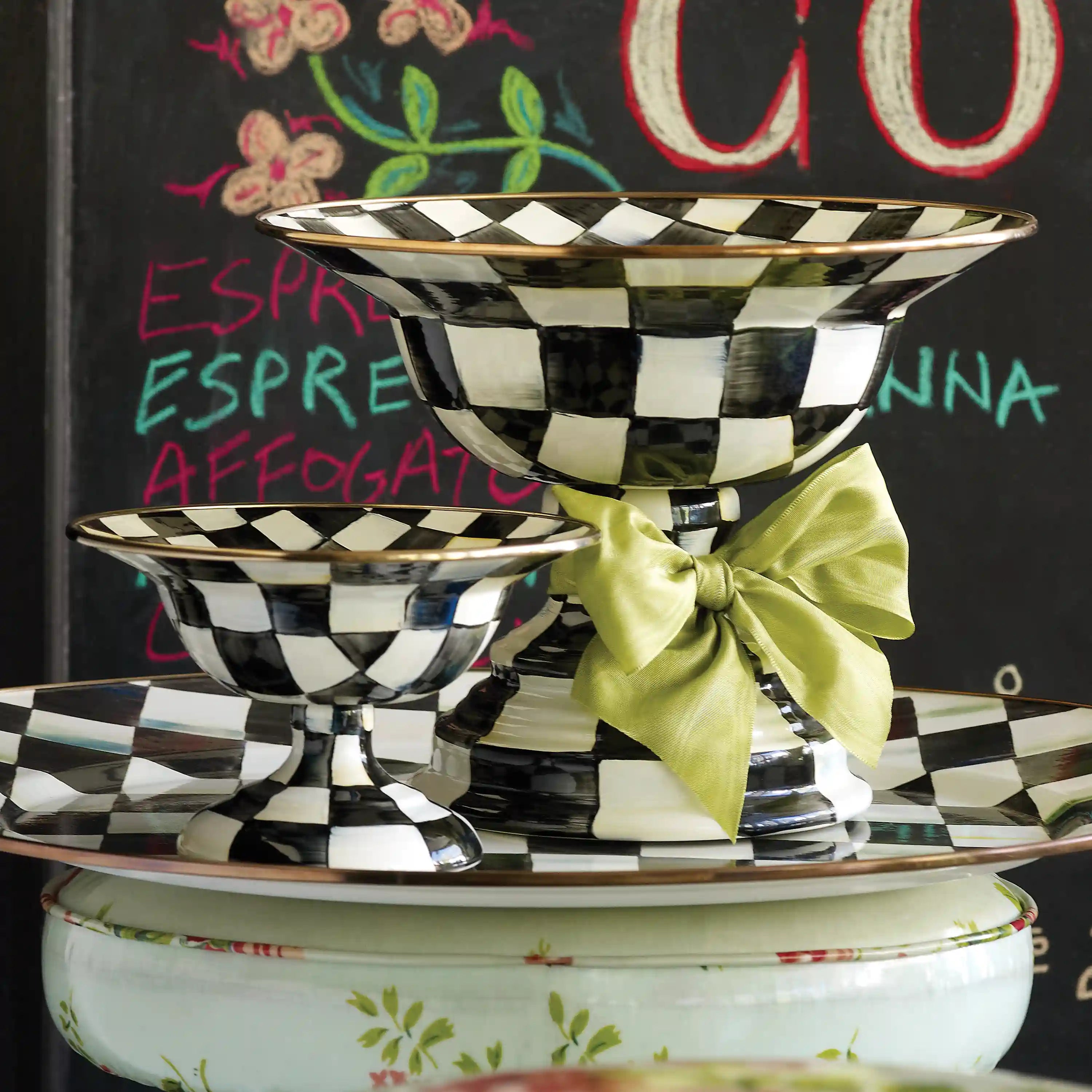 Mocha Check Small Compote