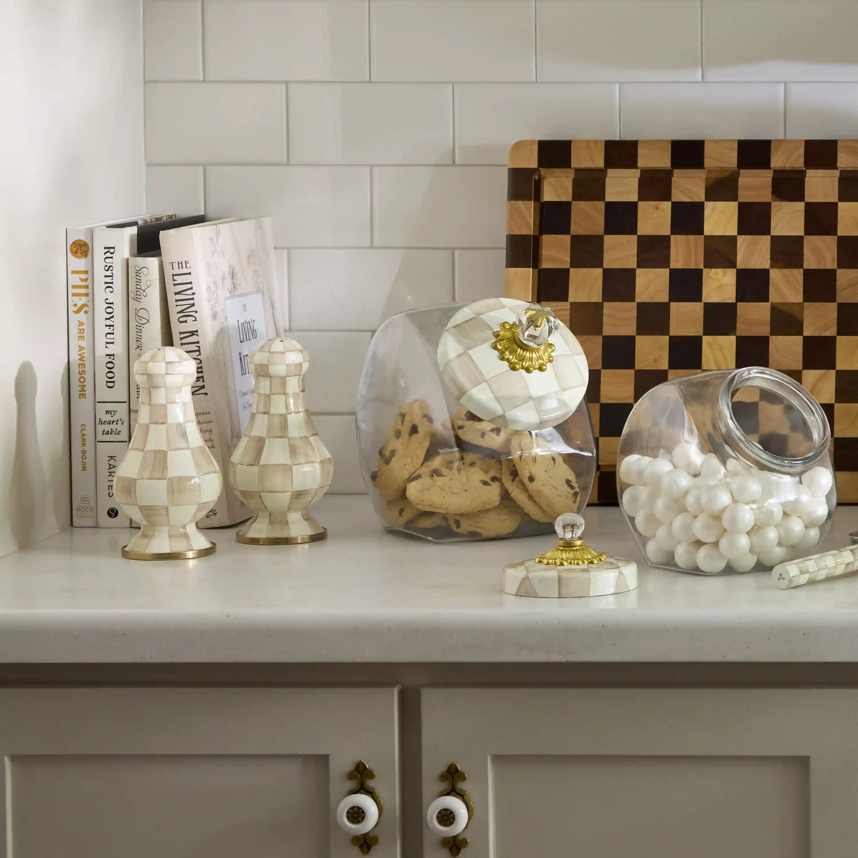Sky Check Salt & Pepper Shakers