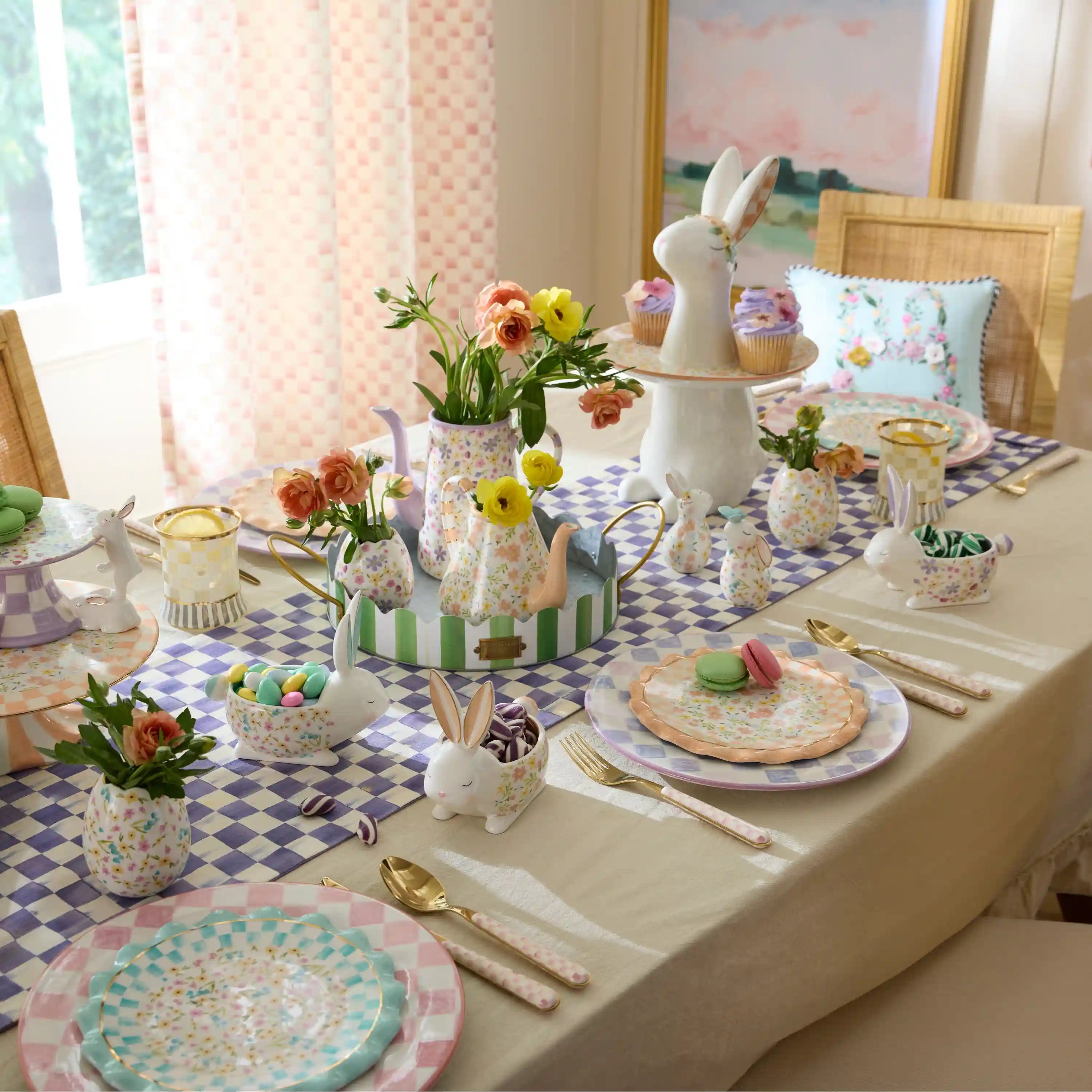 Mocha Check Table Runner