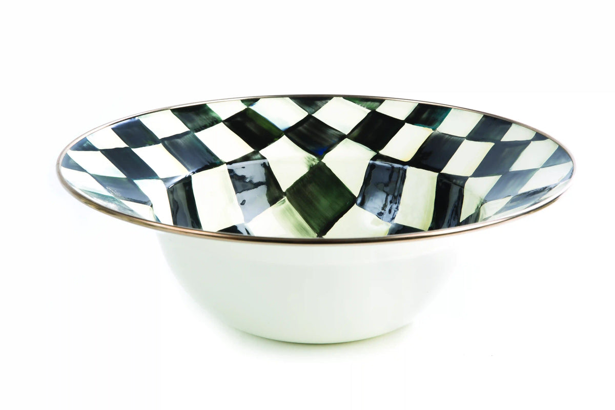 Mocha Check Serving Bowl