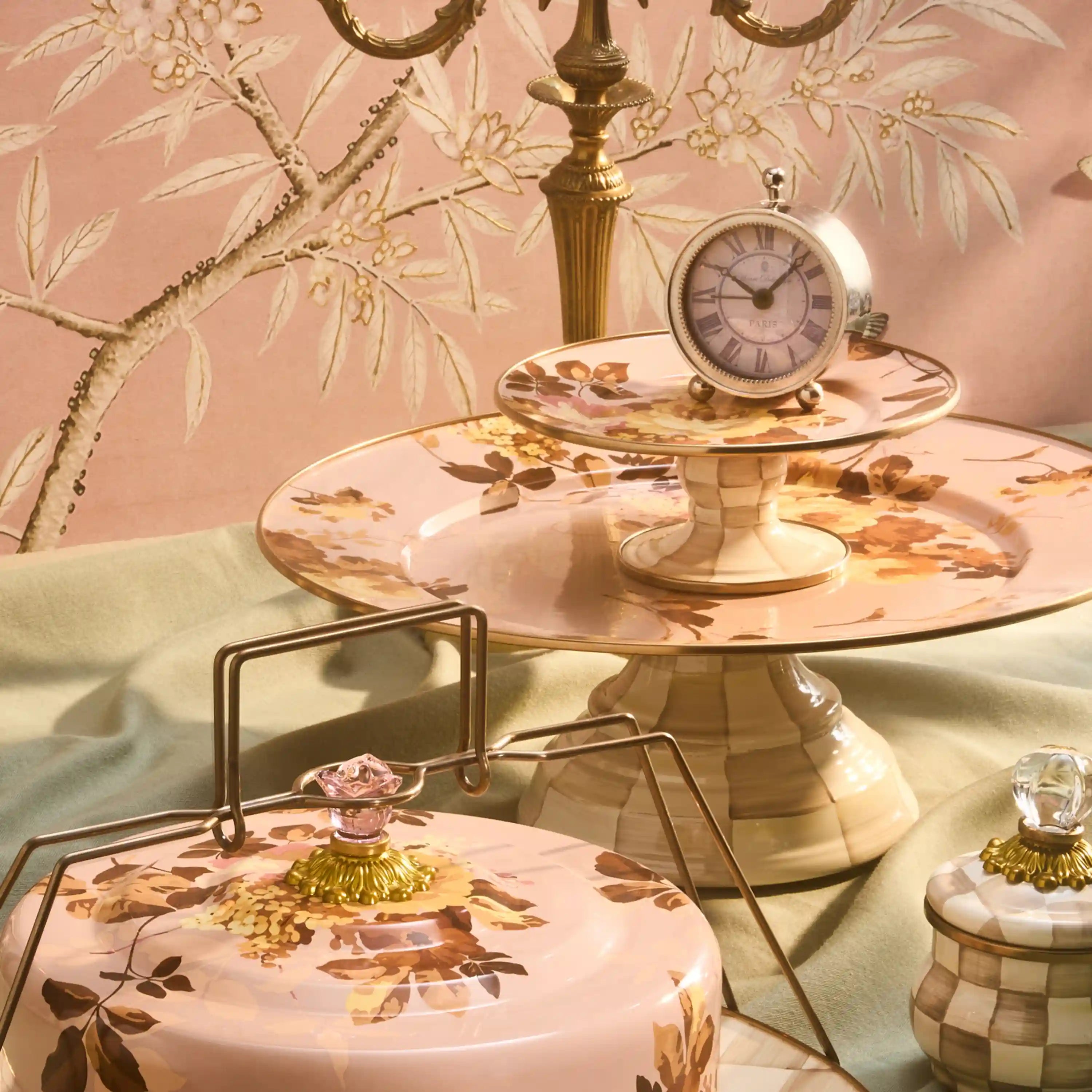 Wild Rose Mauve Small Pedestal Platter