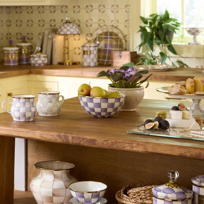 Violet Check Large Everyday Bowl