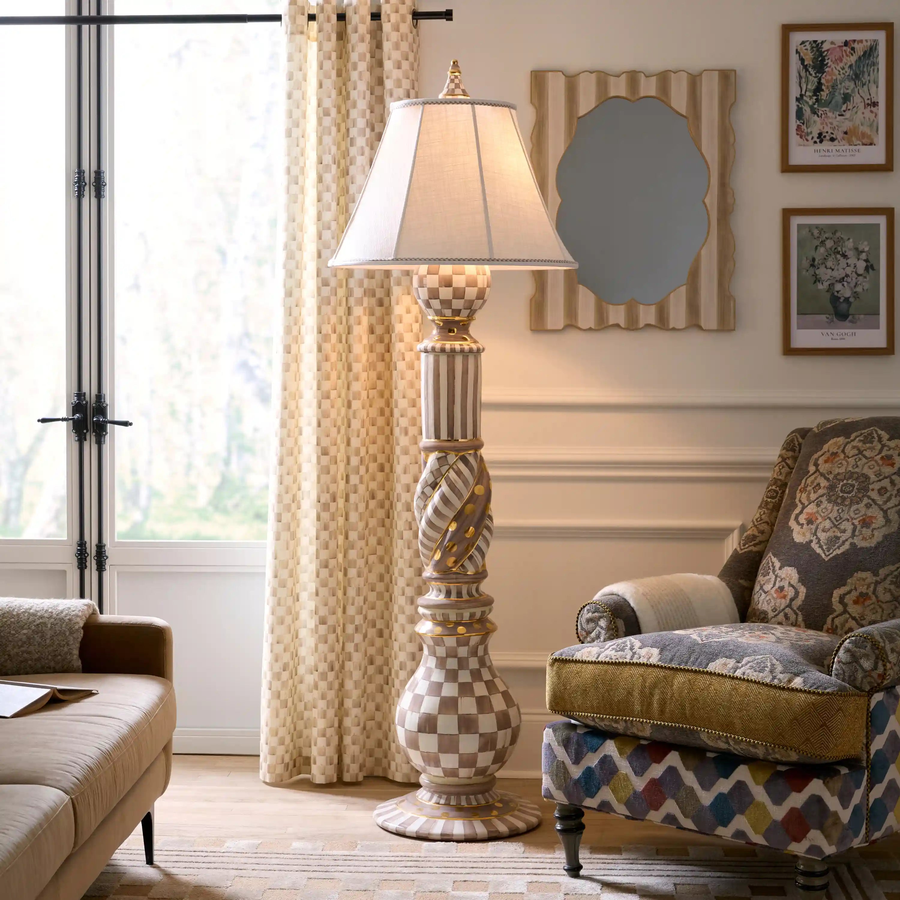 Courtly Check Ceramic Floor Lamp