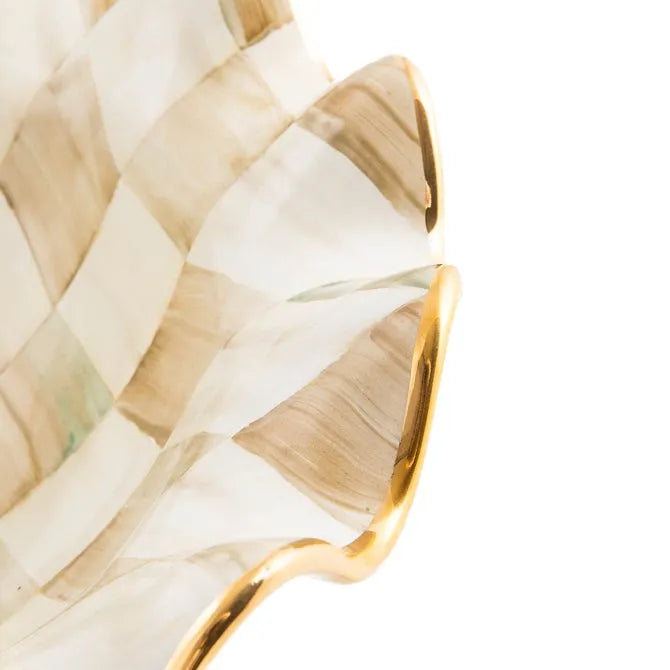Parchment Check Medium Fluted Serving Bowl