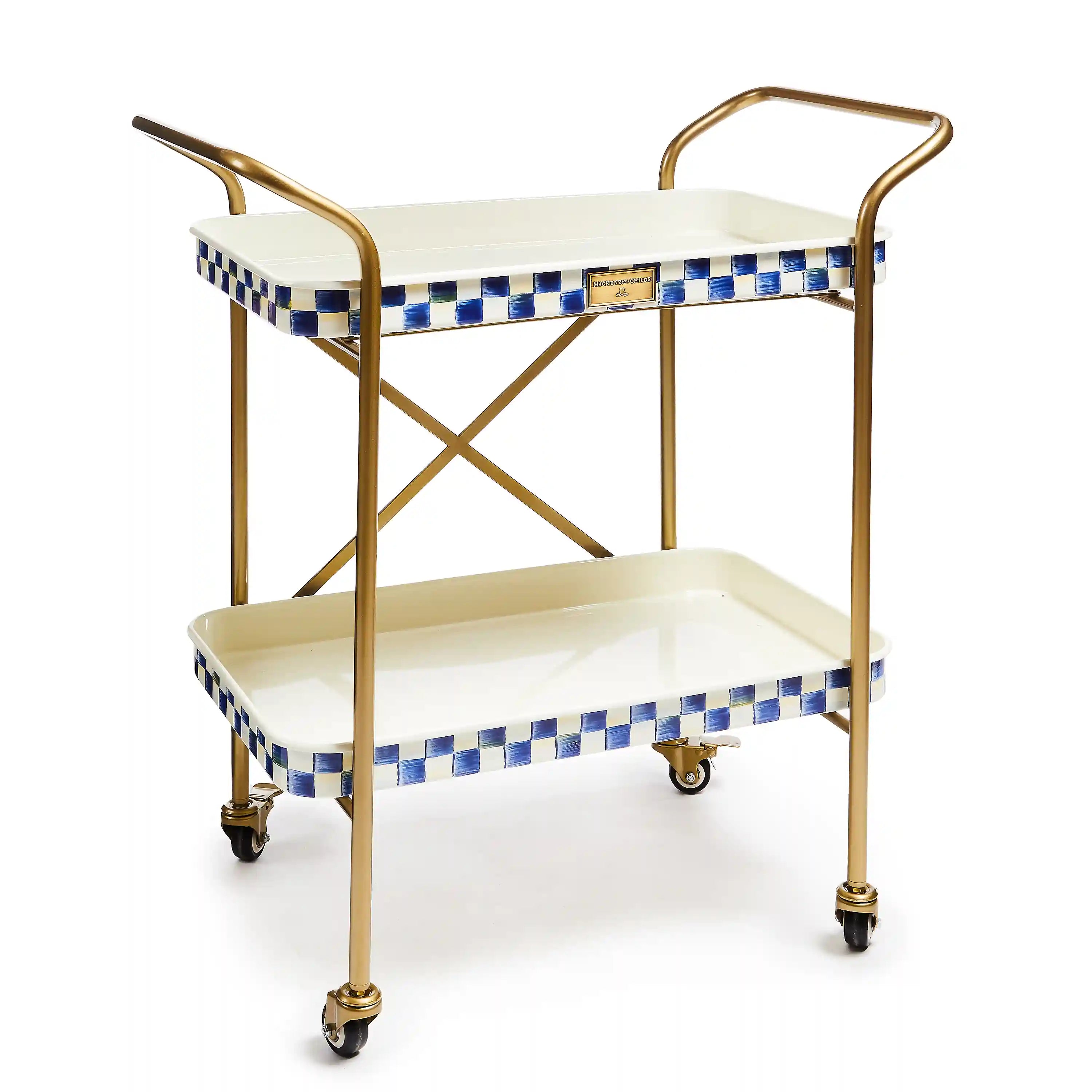 Violet Check 2-Tier Kitchen Cart