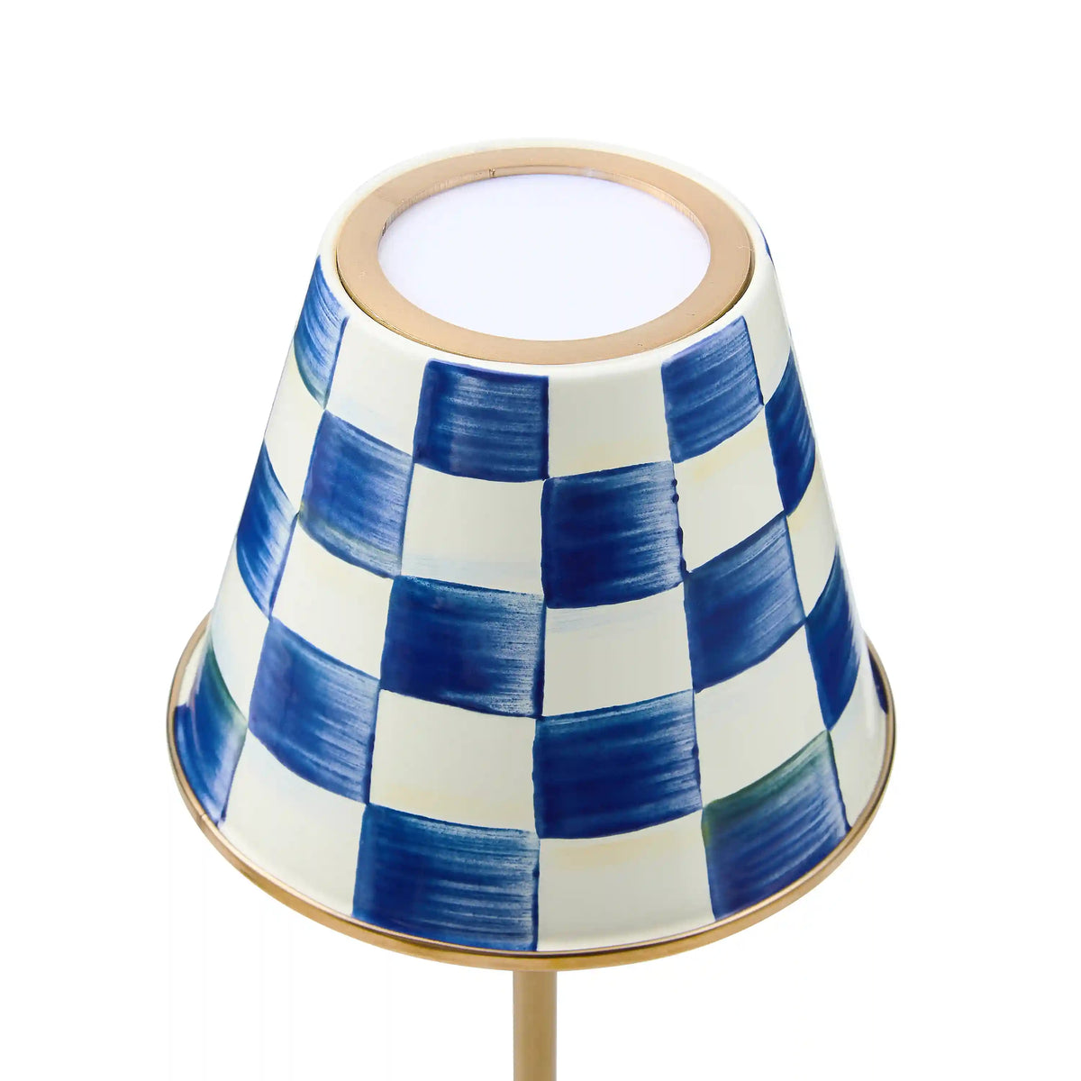 Mocha Check LED Rechargeable Cafe Table Lamp