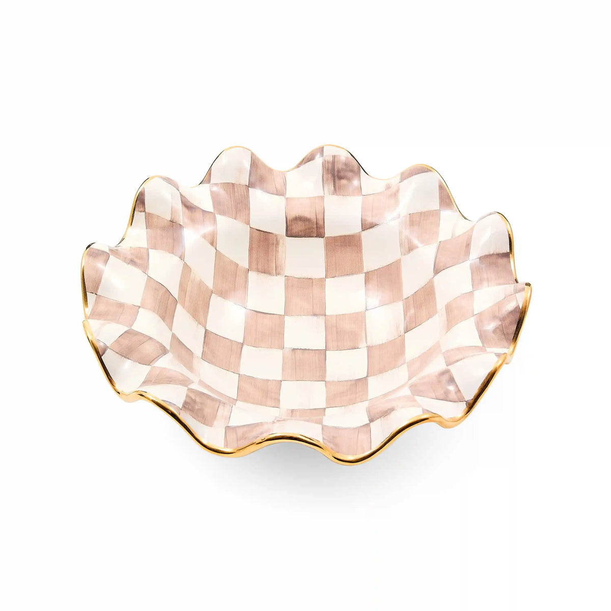 Courtly Check Medium Ceramic Fluted Serving Bowl