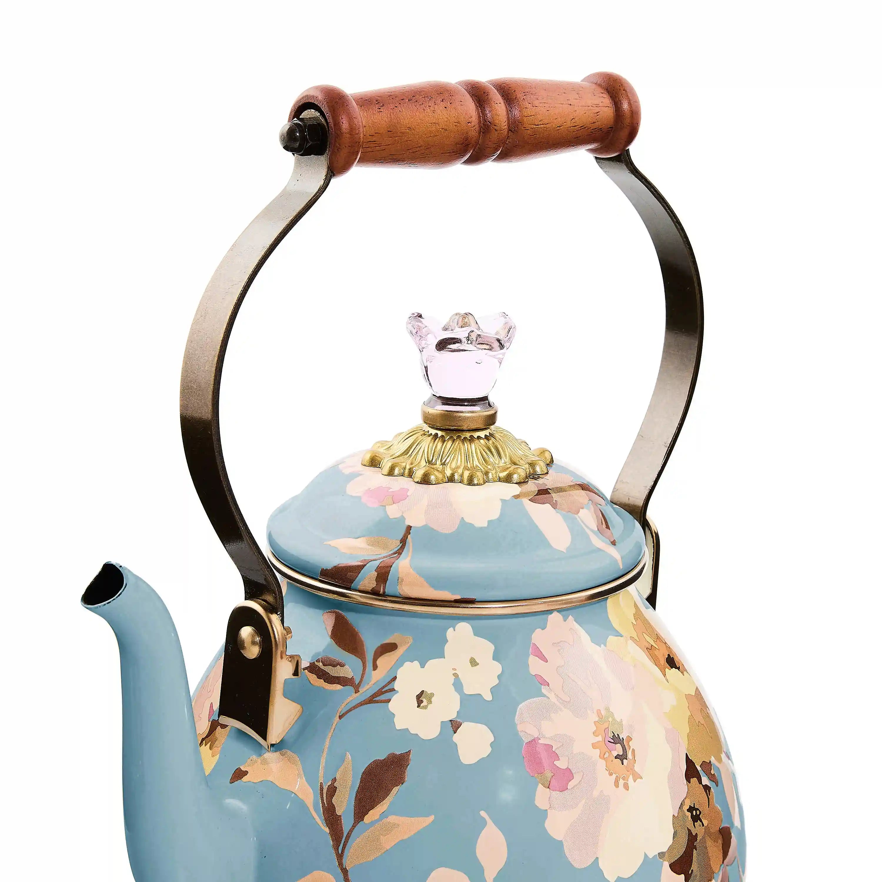 White Flower Market 2 Quart Tea Kettle