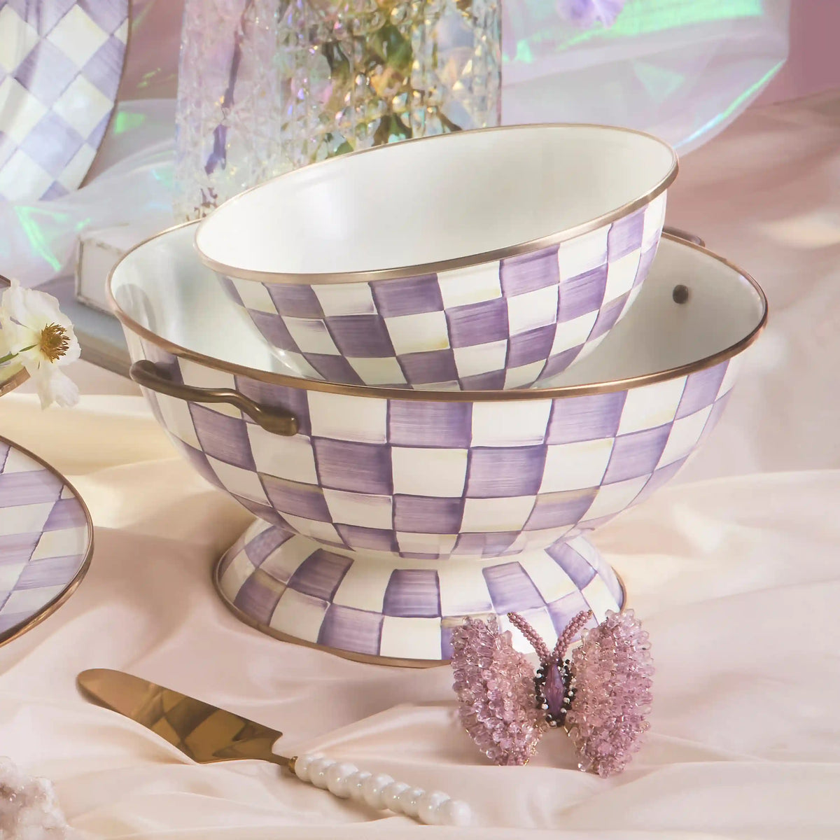 Violet Check Everything Bowl