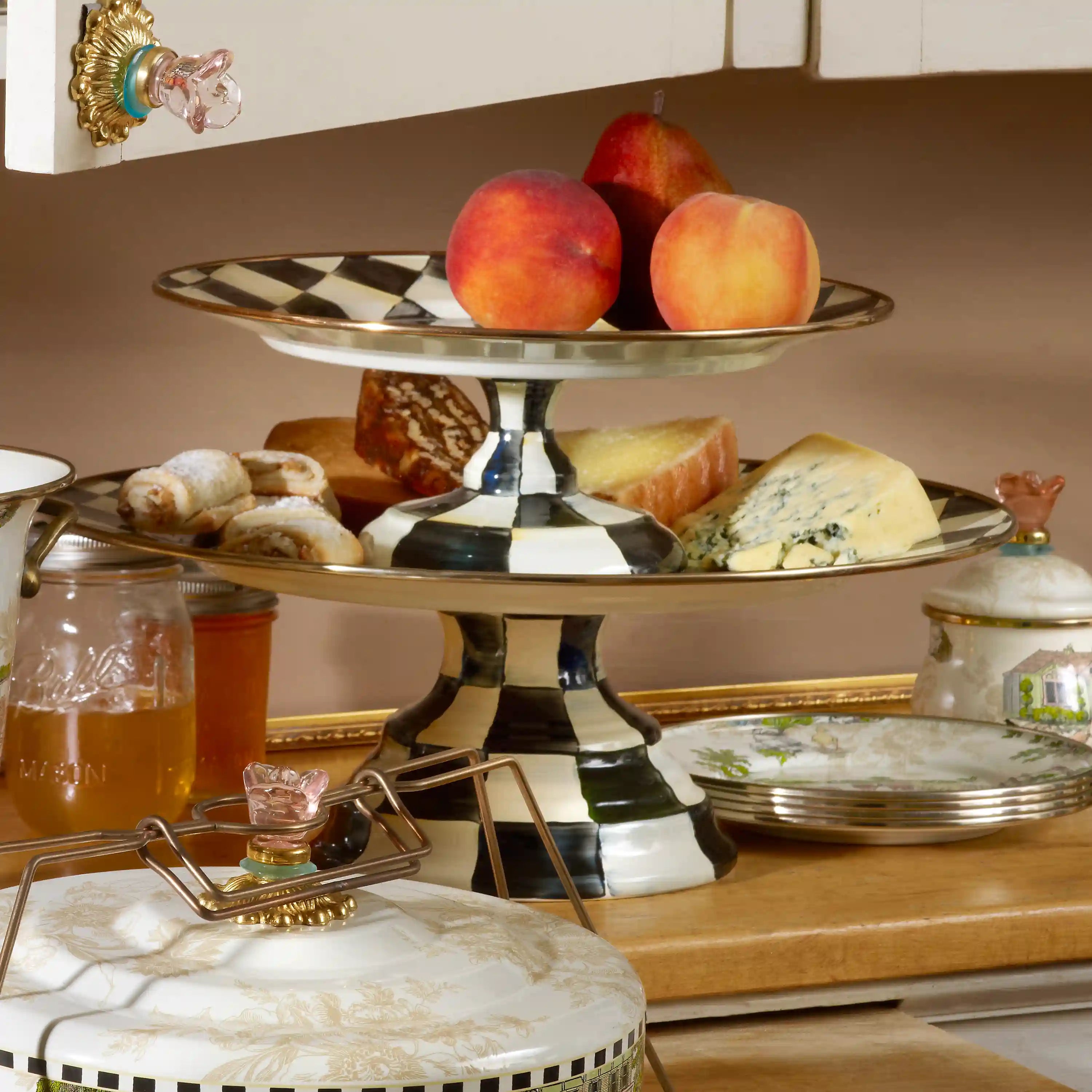 Courtly Check Large Pedestal Platter