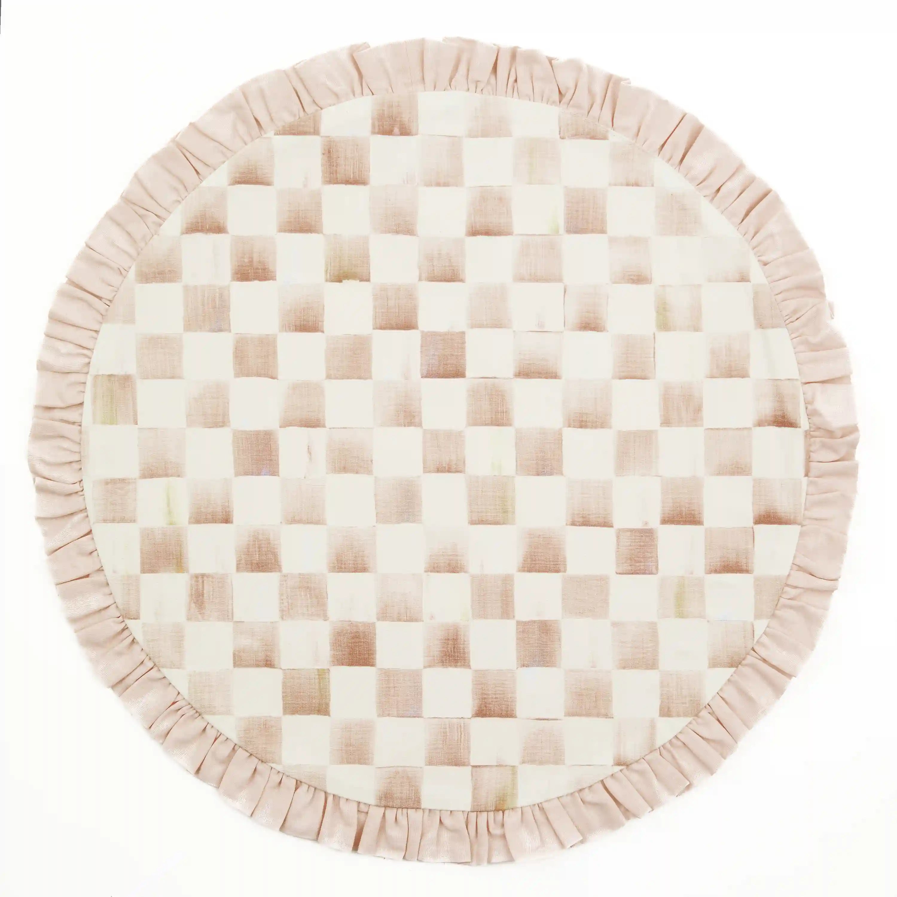 Mocha Check Round Placemat
