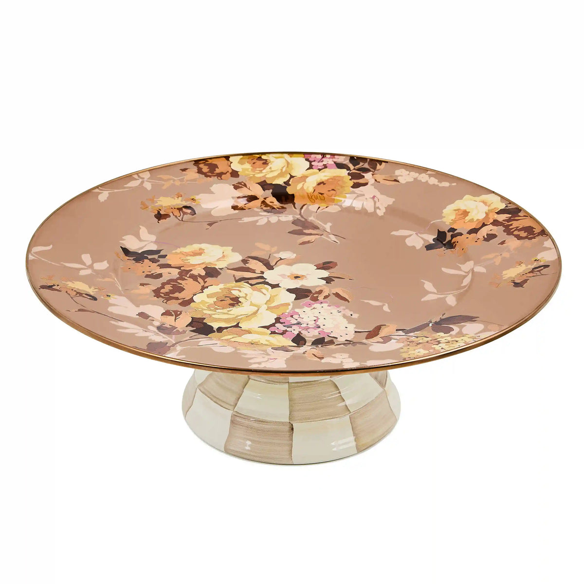 White Flower Market Small Pedestal Platter