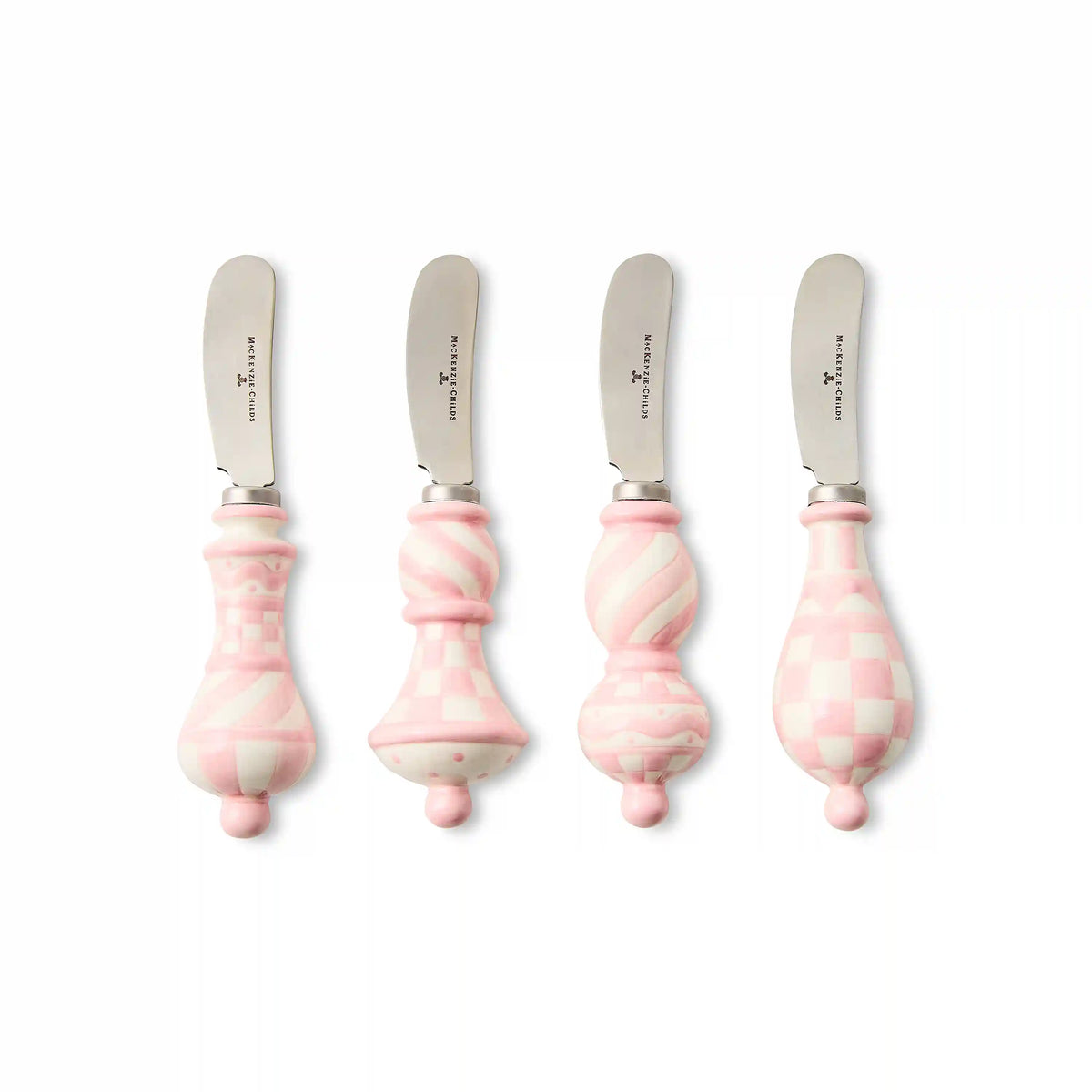 Mocha Check Party Spreaders, Set of 4