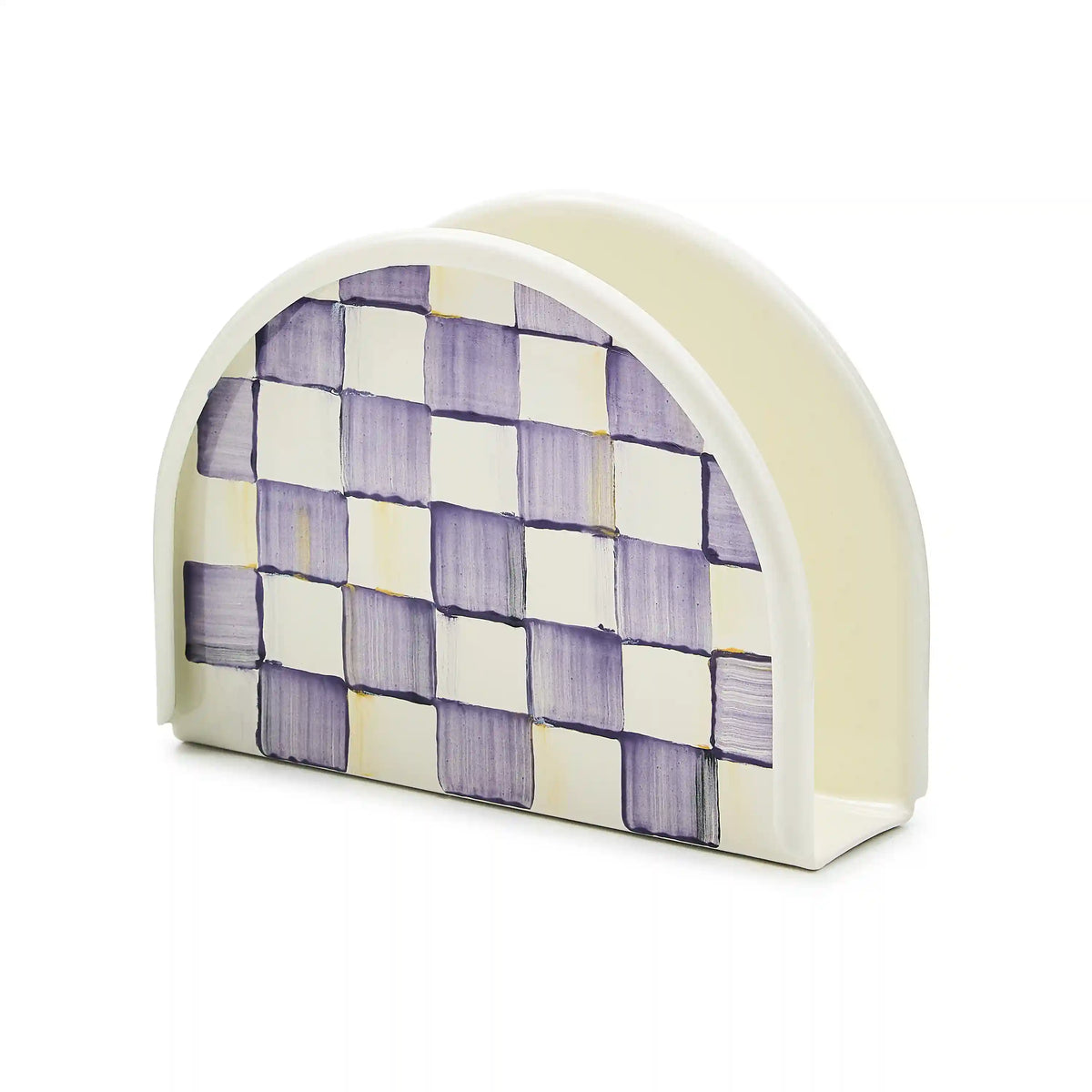Emerald Check Enamel Napkin Holder