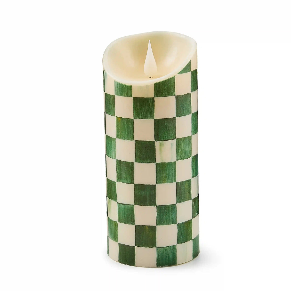 Cherry Check Flameless 5" Pillar Candle