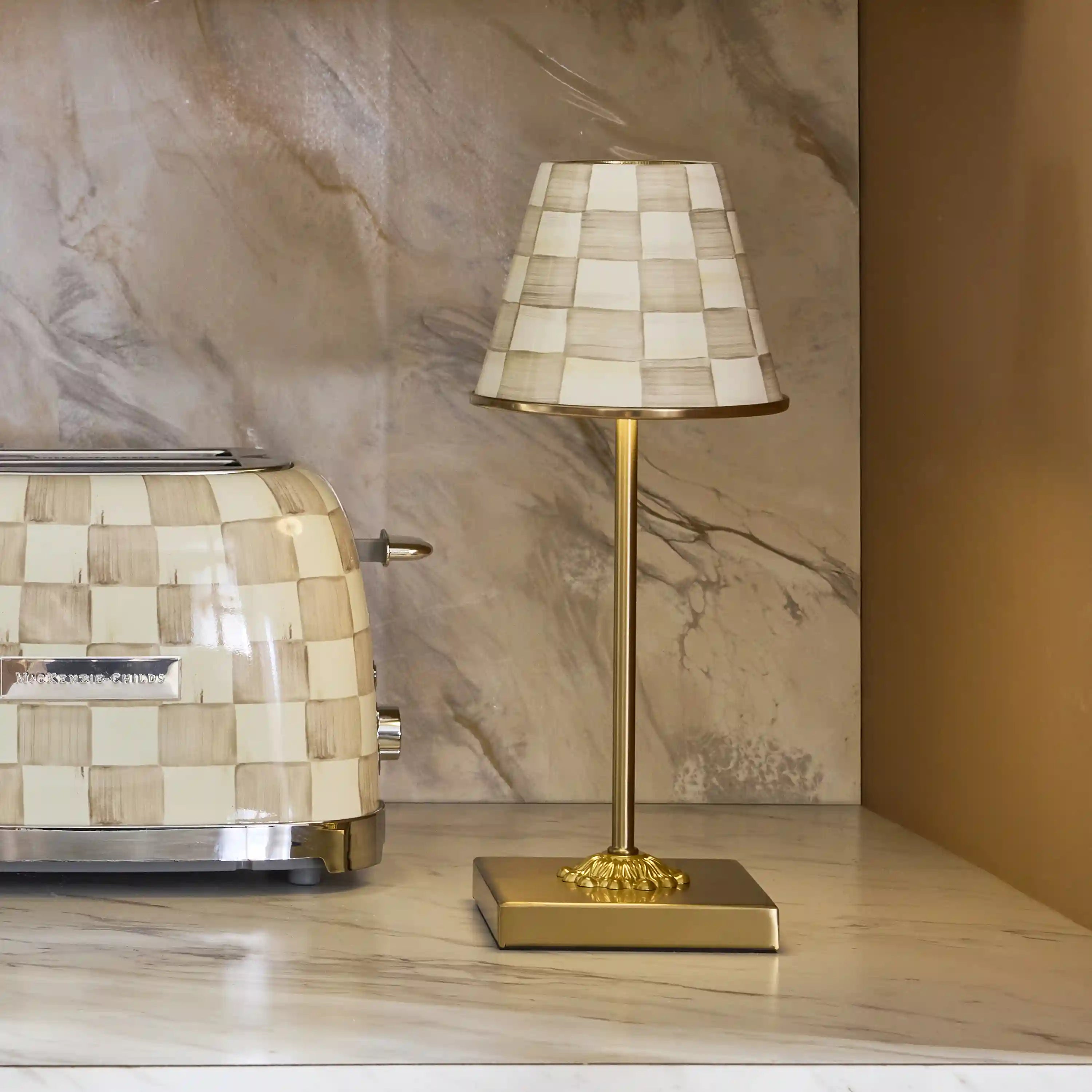 Royal Check LED Rechargeable Cafe Table Lamp
