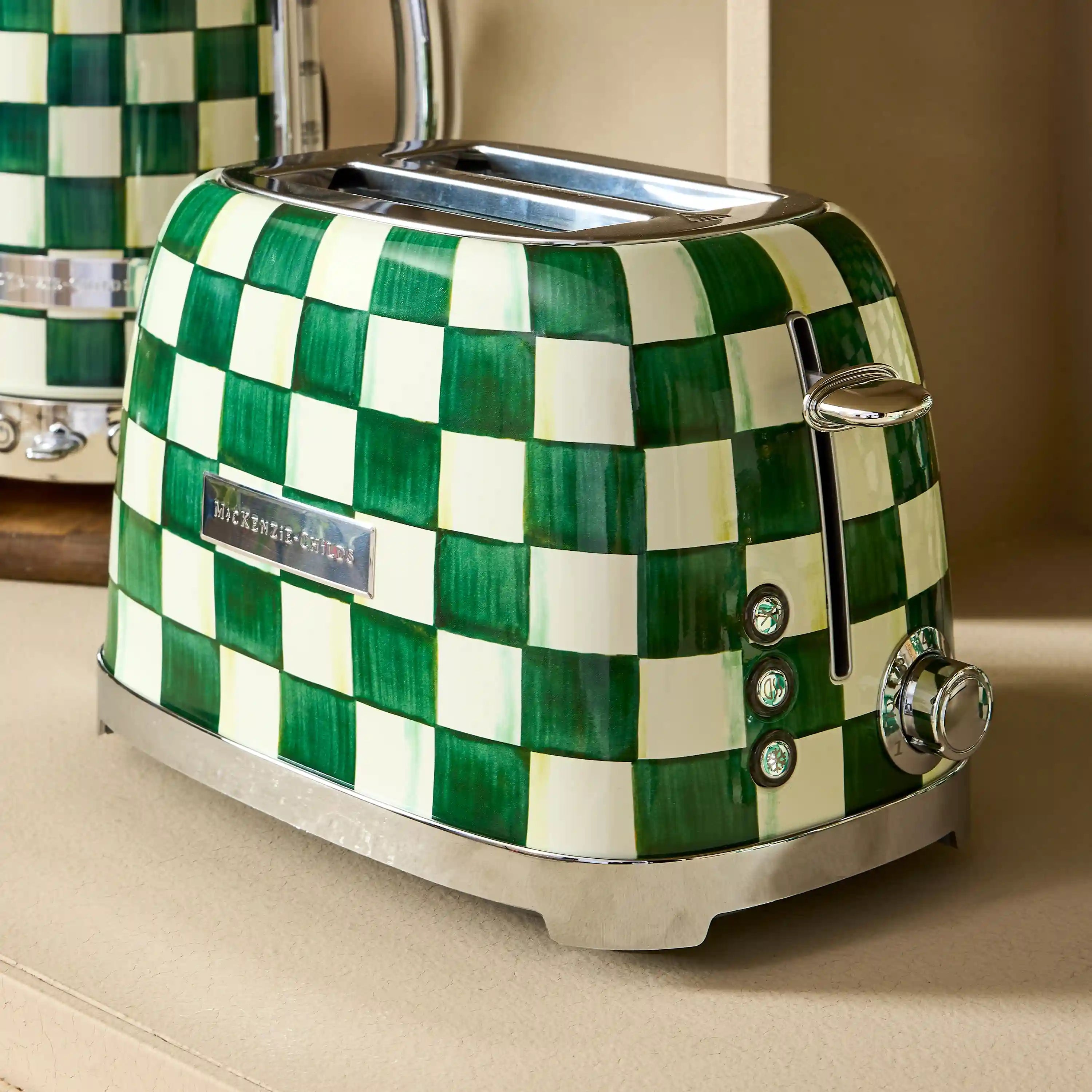 Mocha Check 2-Slice Toaster
