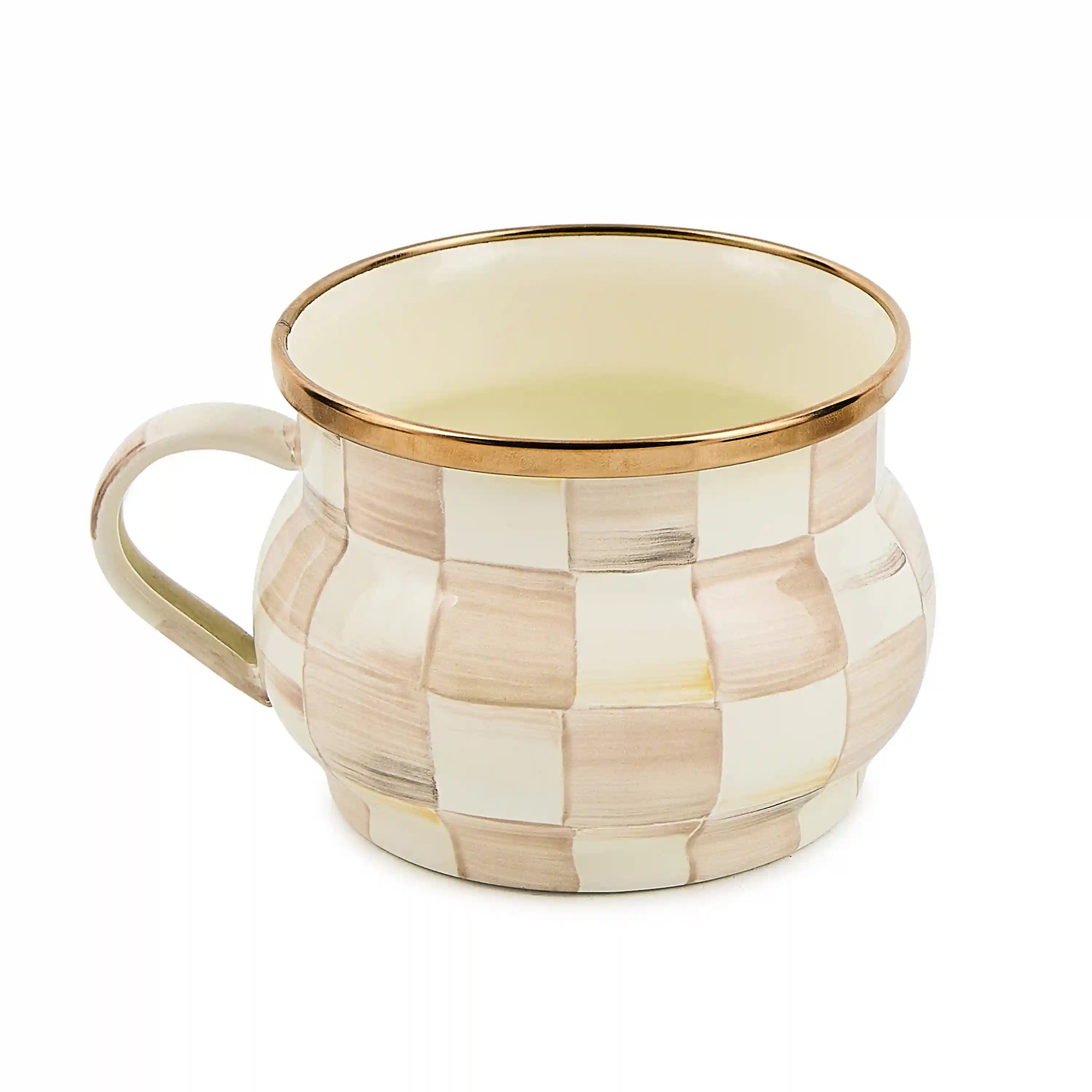 Mocha Check Saucer