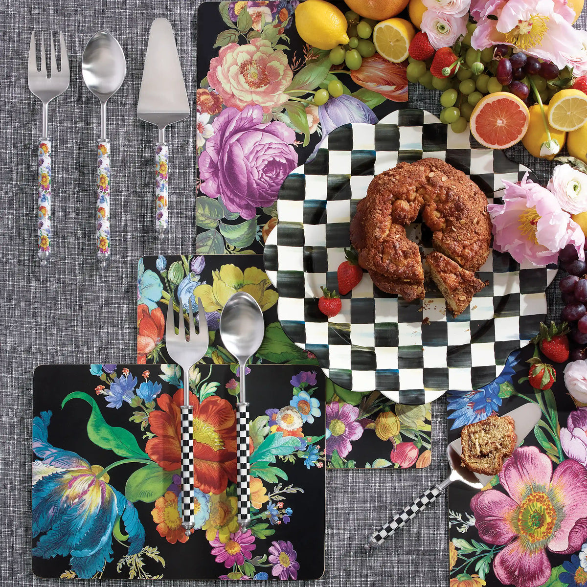 Violet Check Cork Back Placemats, Set of 4