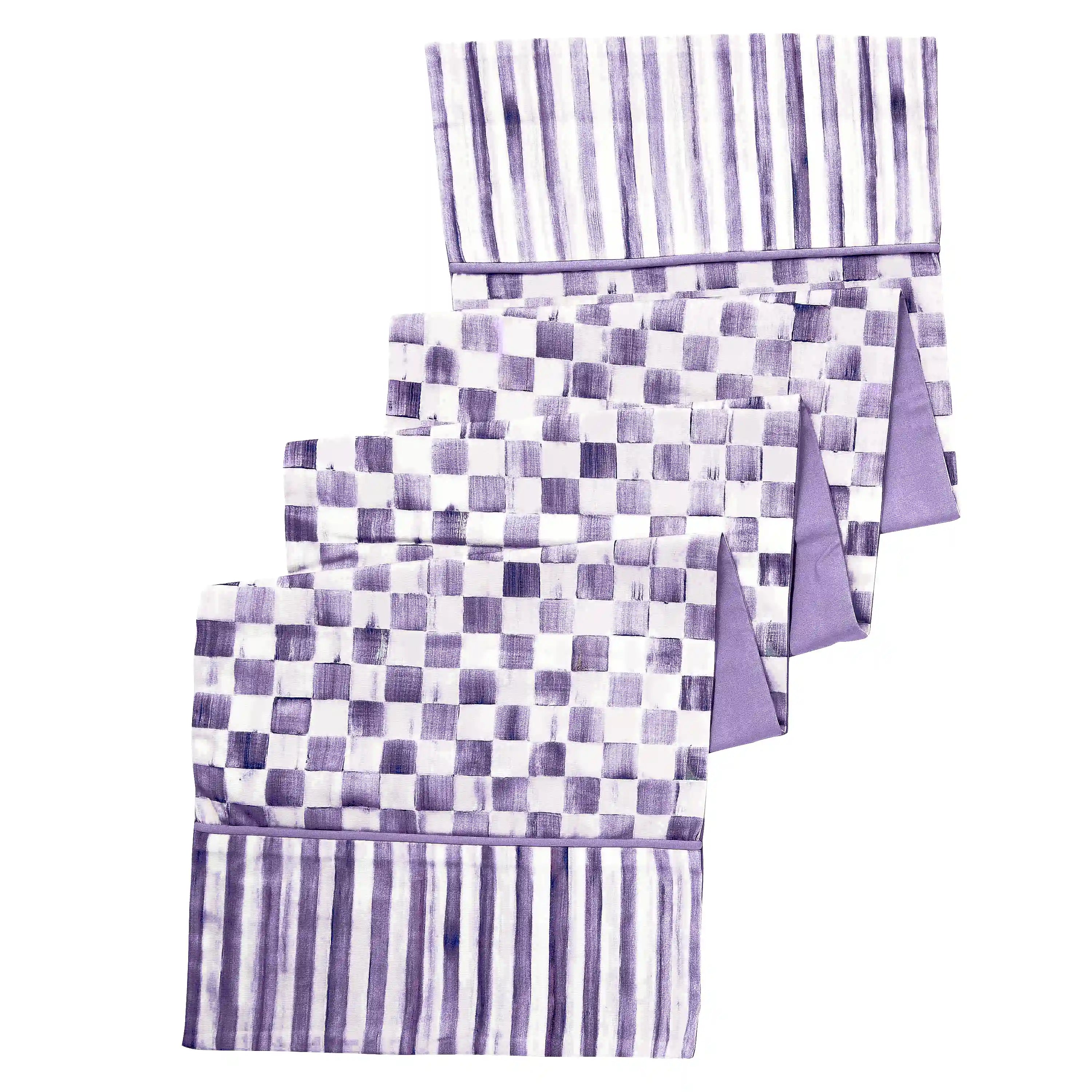 Violet Check Table Runner