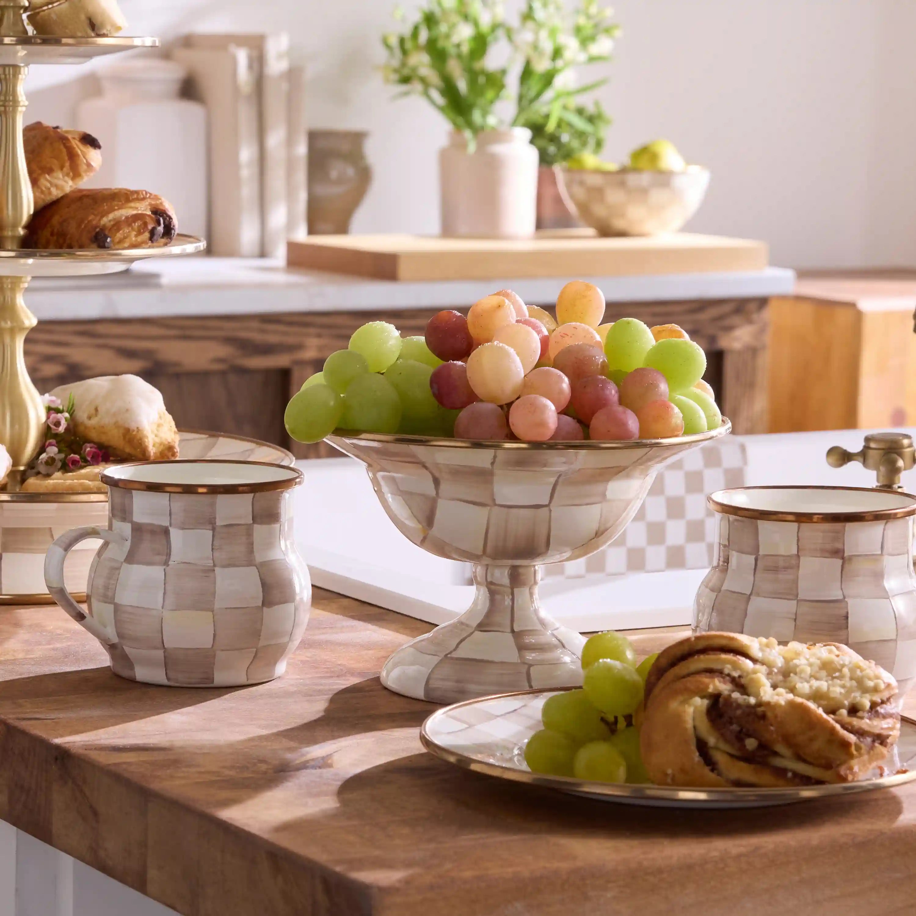 Sterling Check Large Compote