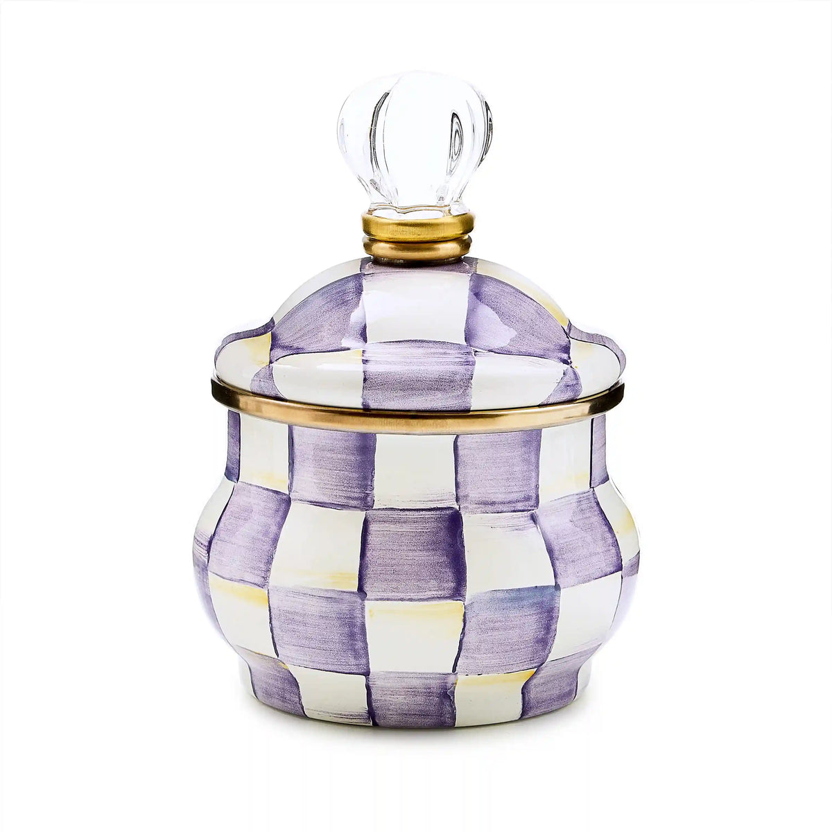 Sterling Check Lidded Sugar Bowl