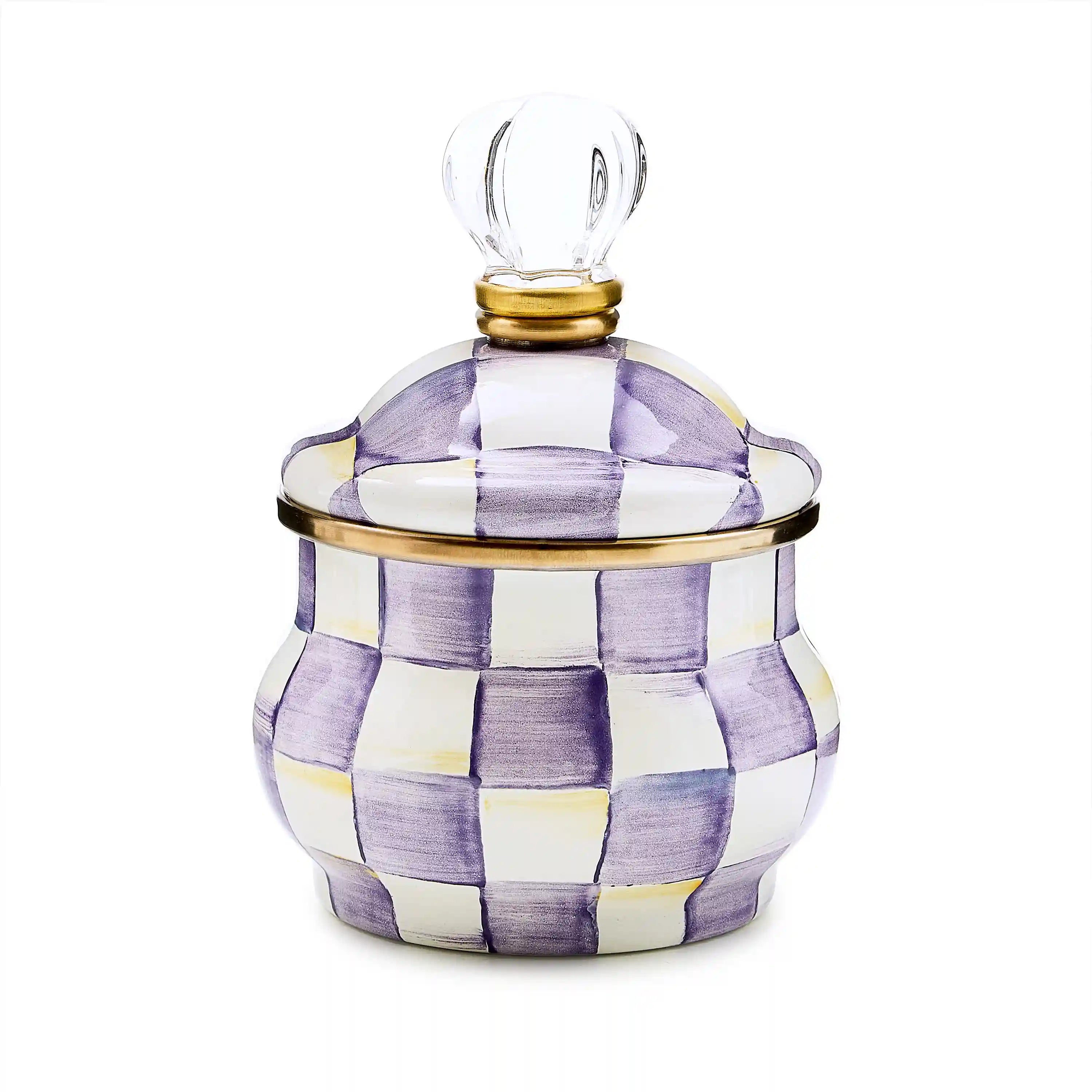 Mocha Check Lidded Sugar Bowl