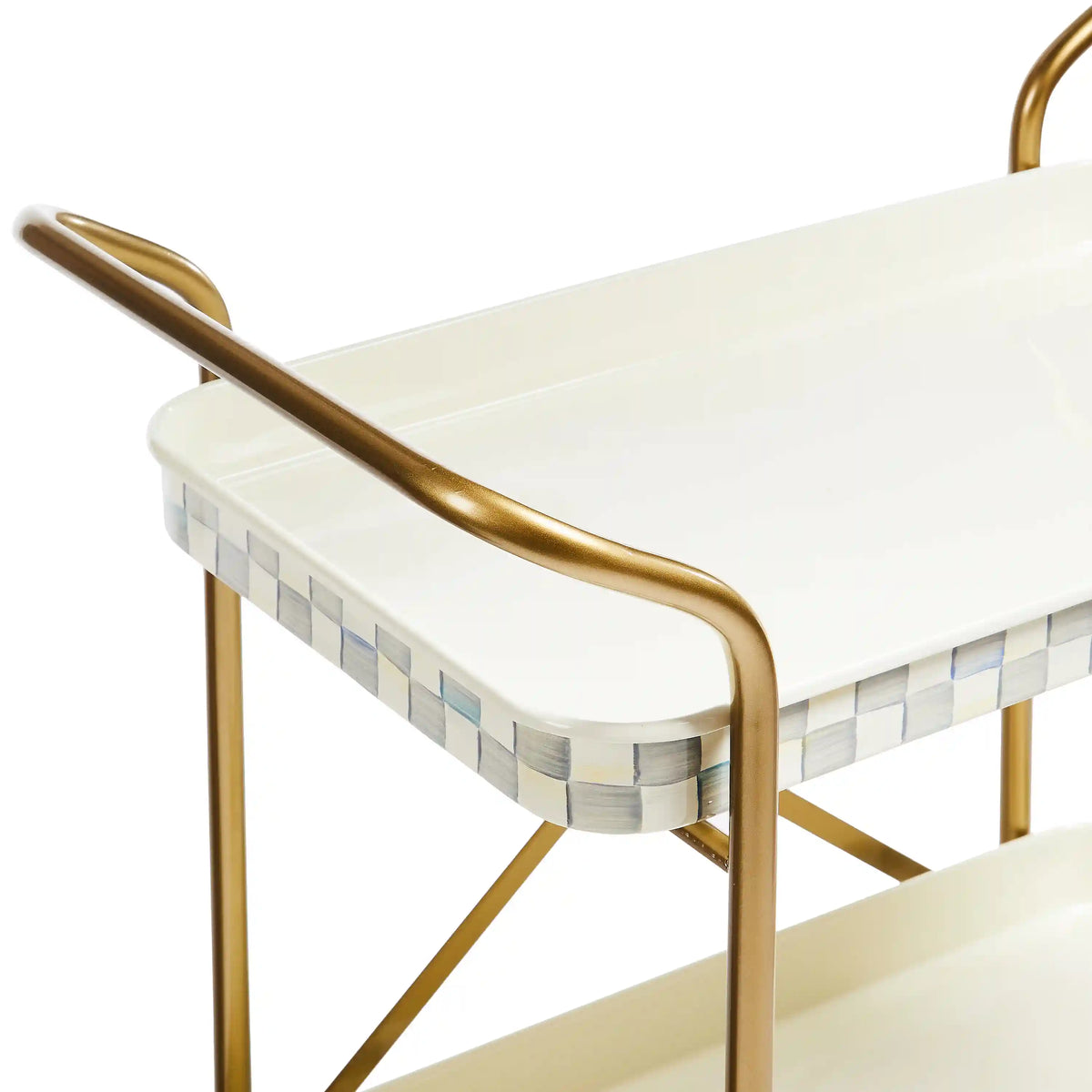 Rosy Check 2-Tier Kitchen Cart