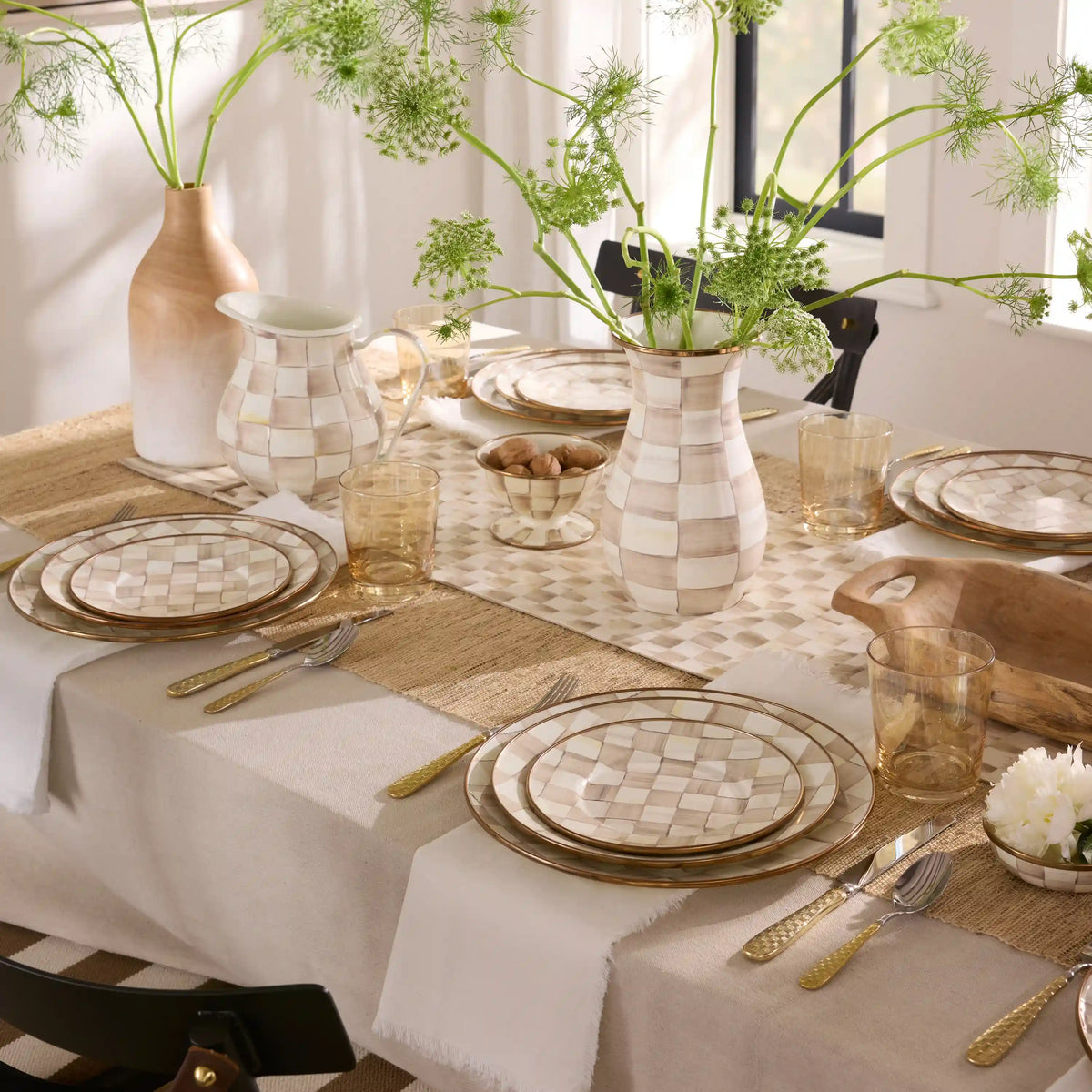 Rosy Check Table Runner