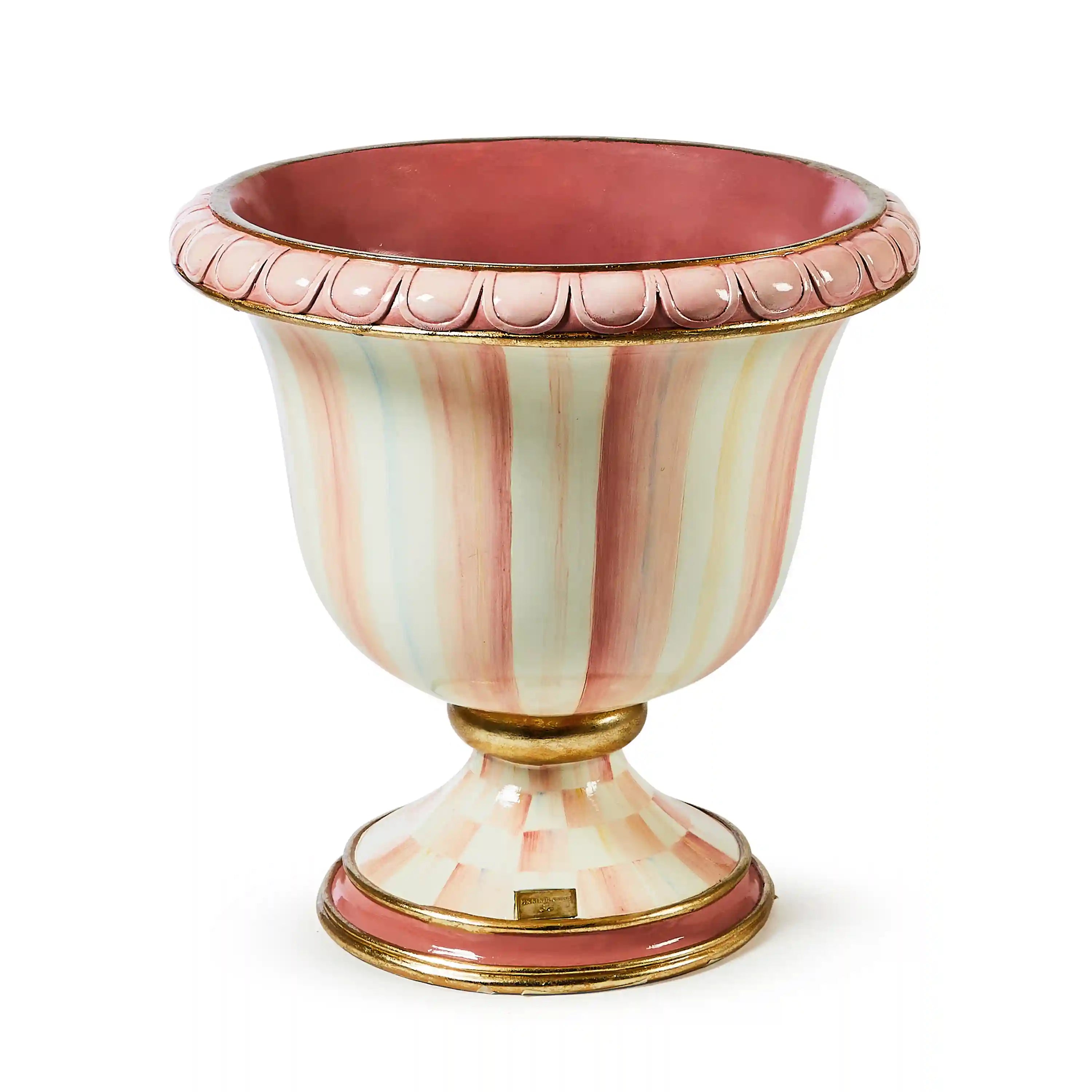 Mocha Check Pedestal Urn