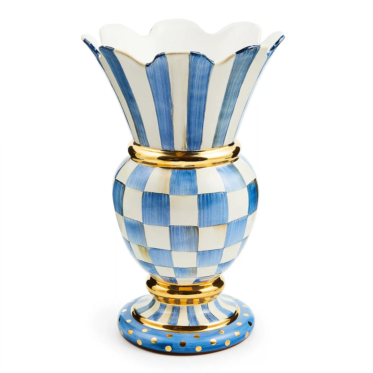 Mocha Check Ceramic Great Vase