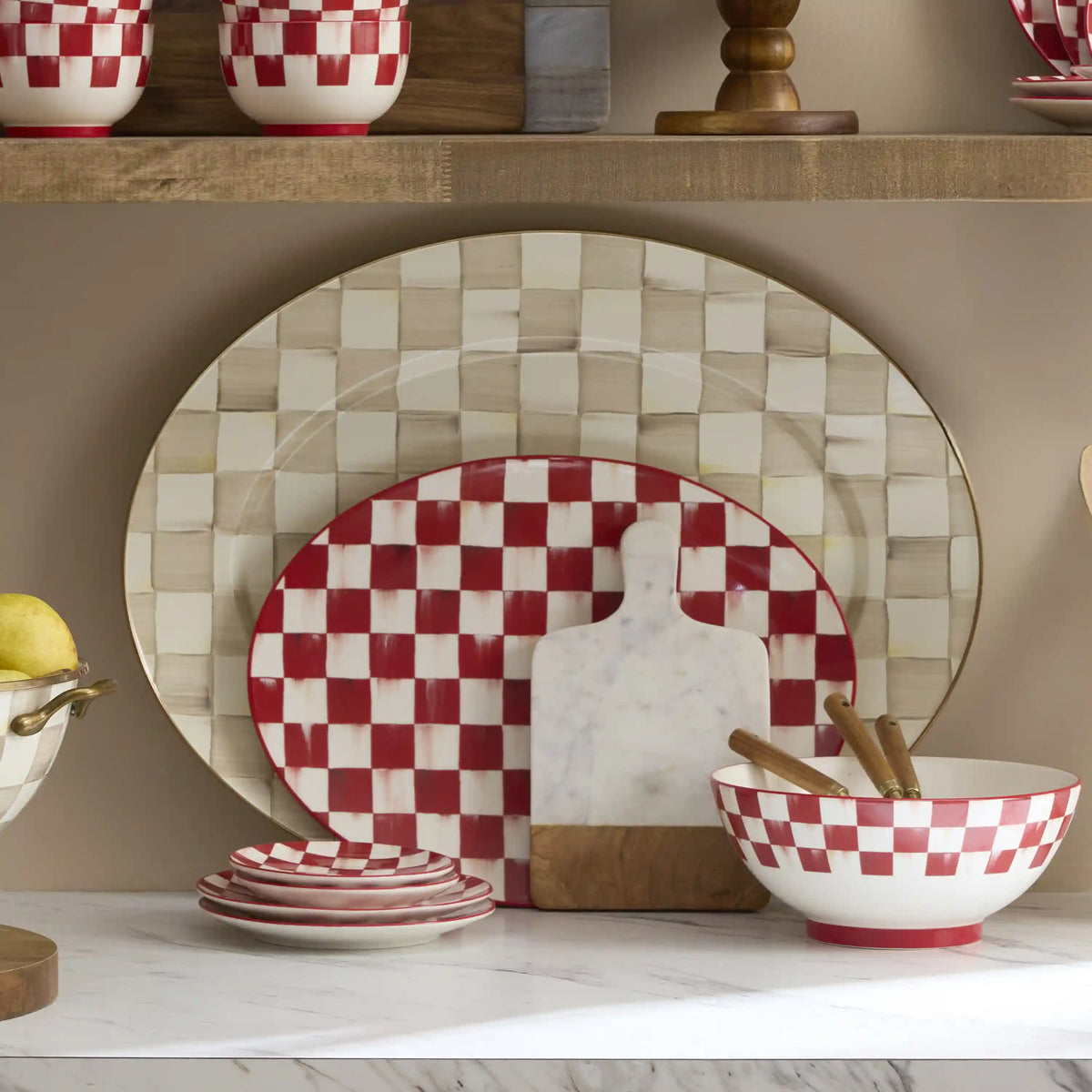 Courtly Check Small Oval Platter