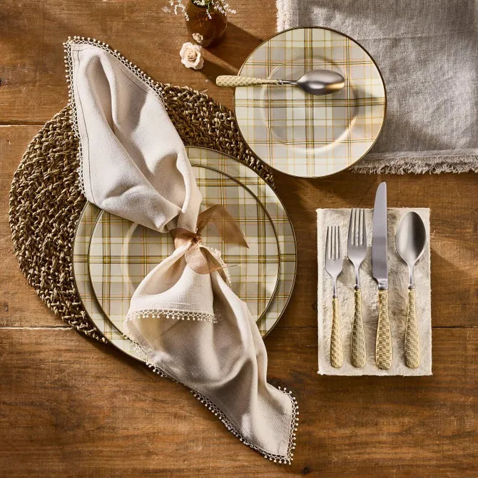 Tartan Latte Dinner Plate